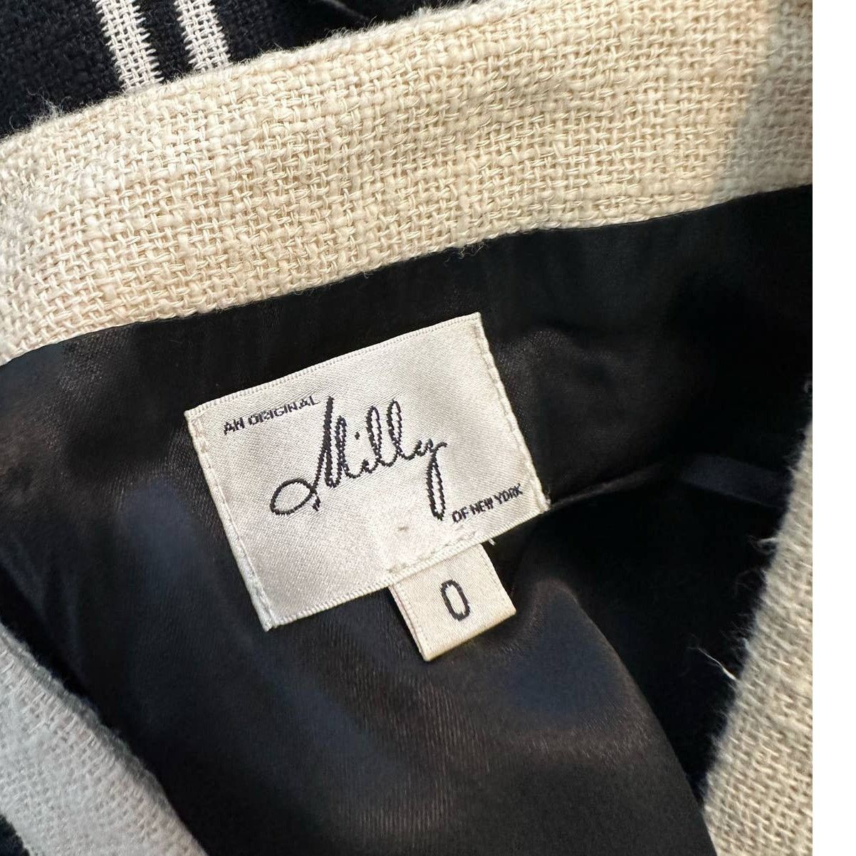MILLY Milly black cream canvas party sheath dress size 0 Size XS / US 0-2 / IT 36-38 - 5 Thumbnail