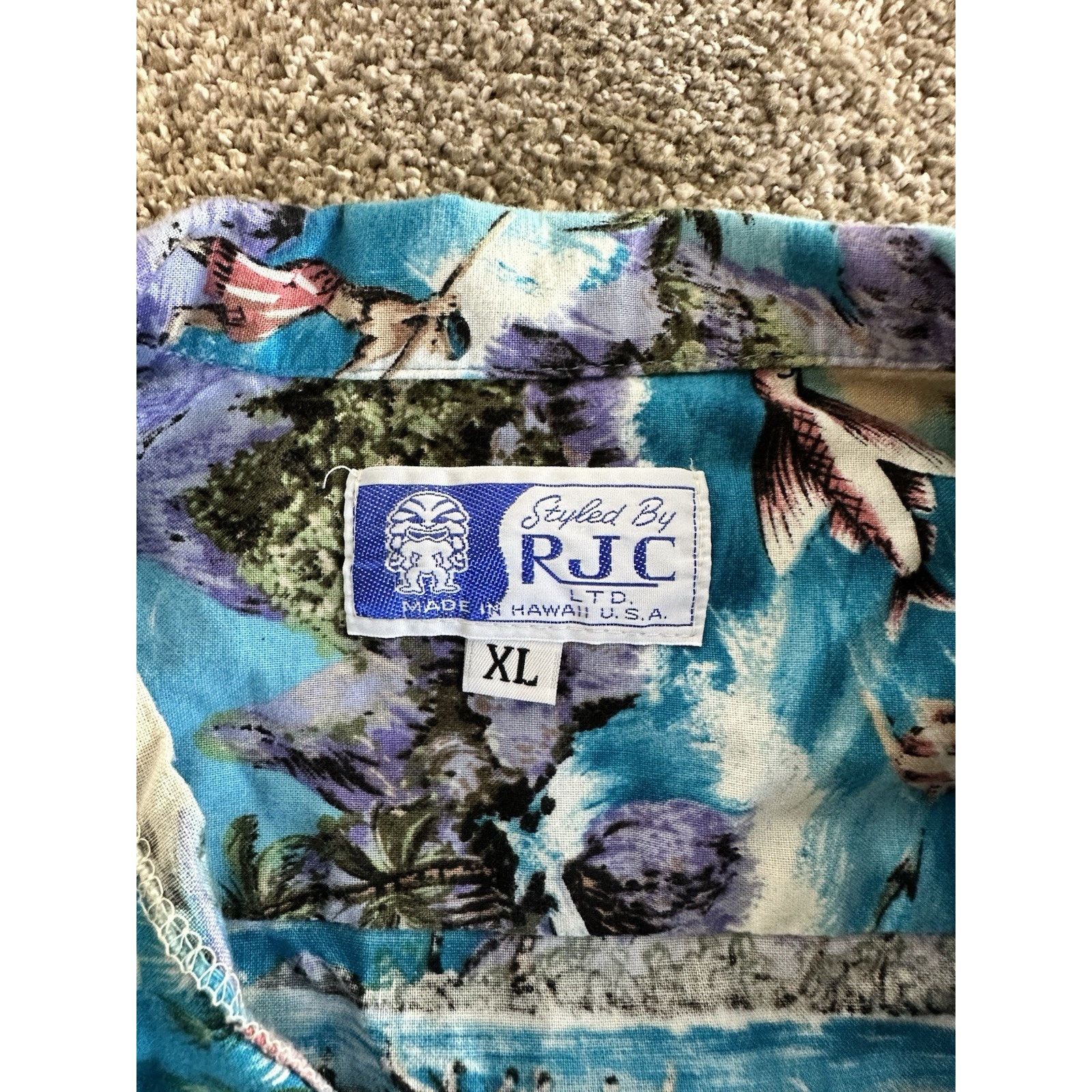 Other RJC Shirt Mens XL Green Hawaiian Scenic Tropical Print Aloha Size US XL / EU 56 / 4 - 3 Thumbnail