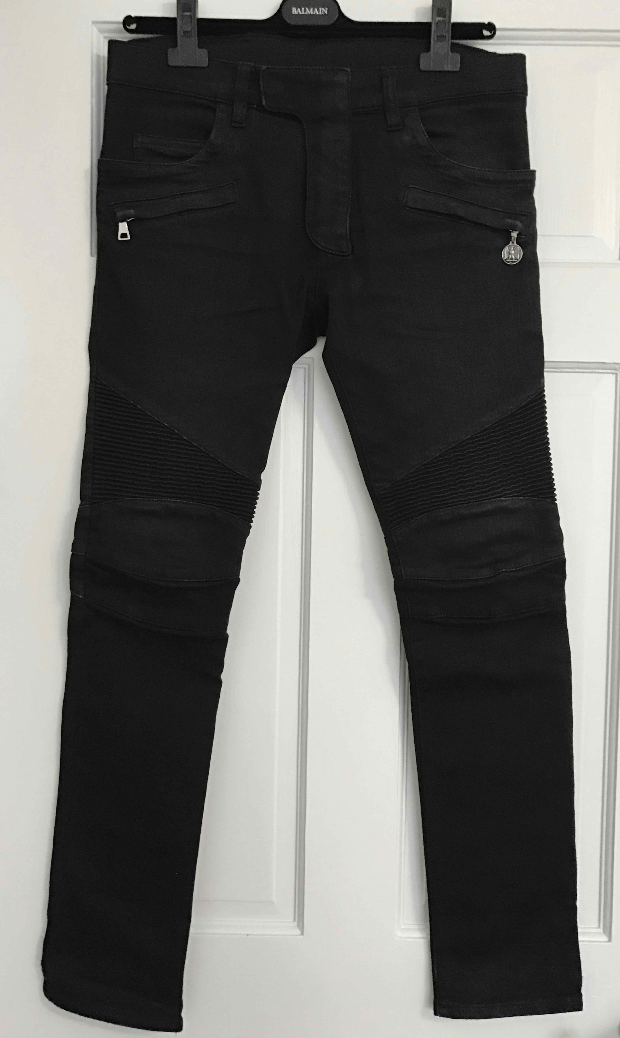 image of Og 2011 Decarnin-Era Balmain Biker Skinny Jeans in Black, Men's (Size 31)