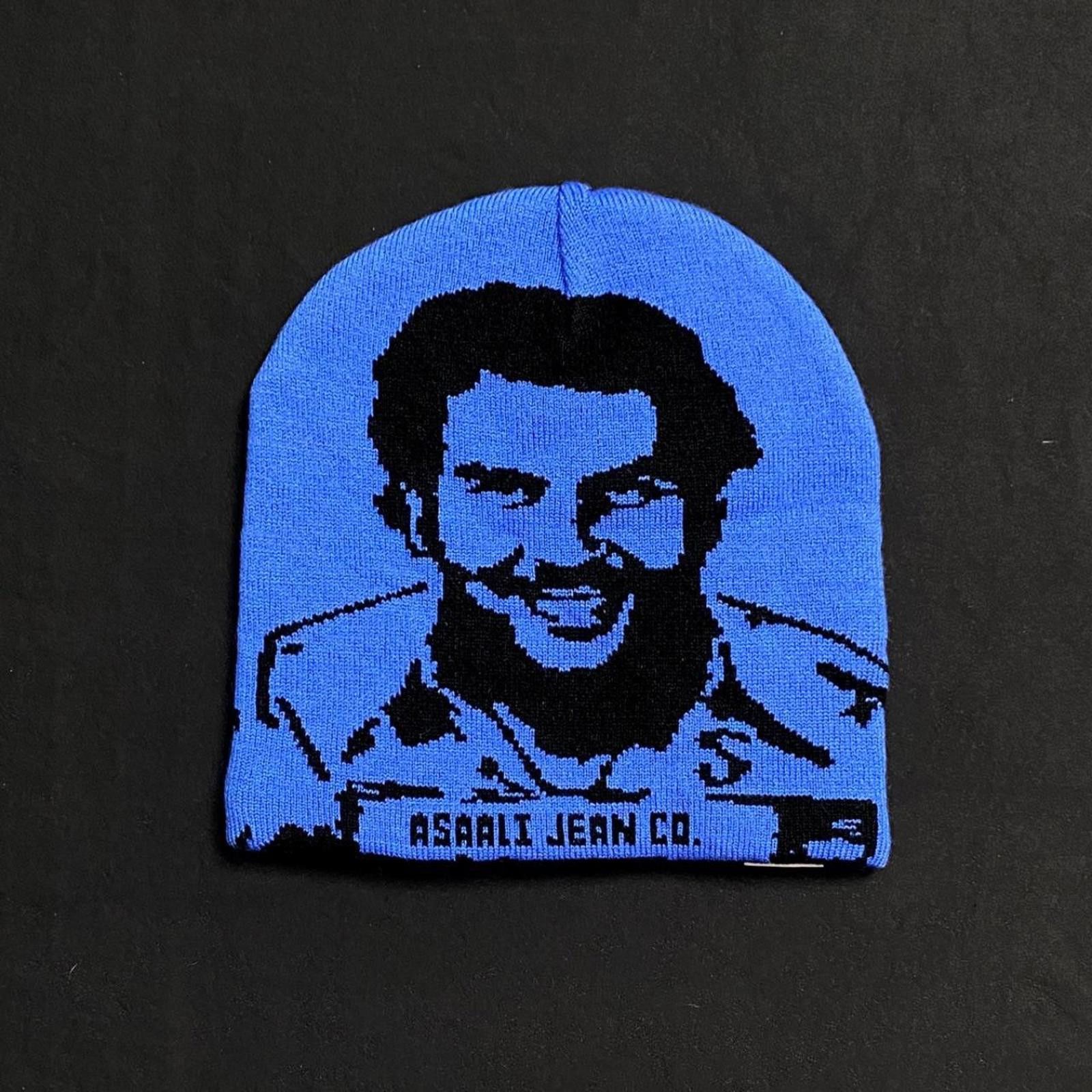 Other Rare Asaali Cartel Skully No Cuff Knit Blue Beanie Hats OS Size ONE SIZE - 3 Thumbnail