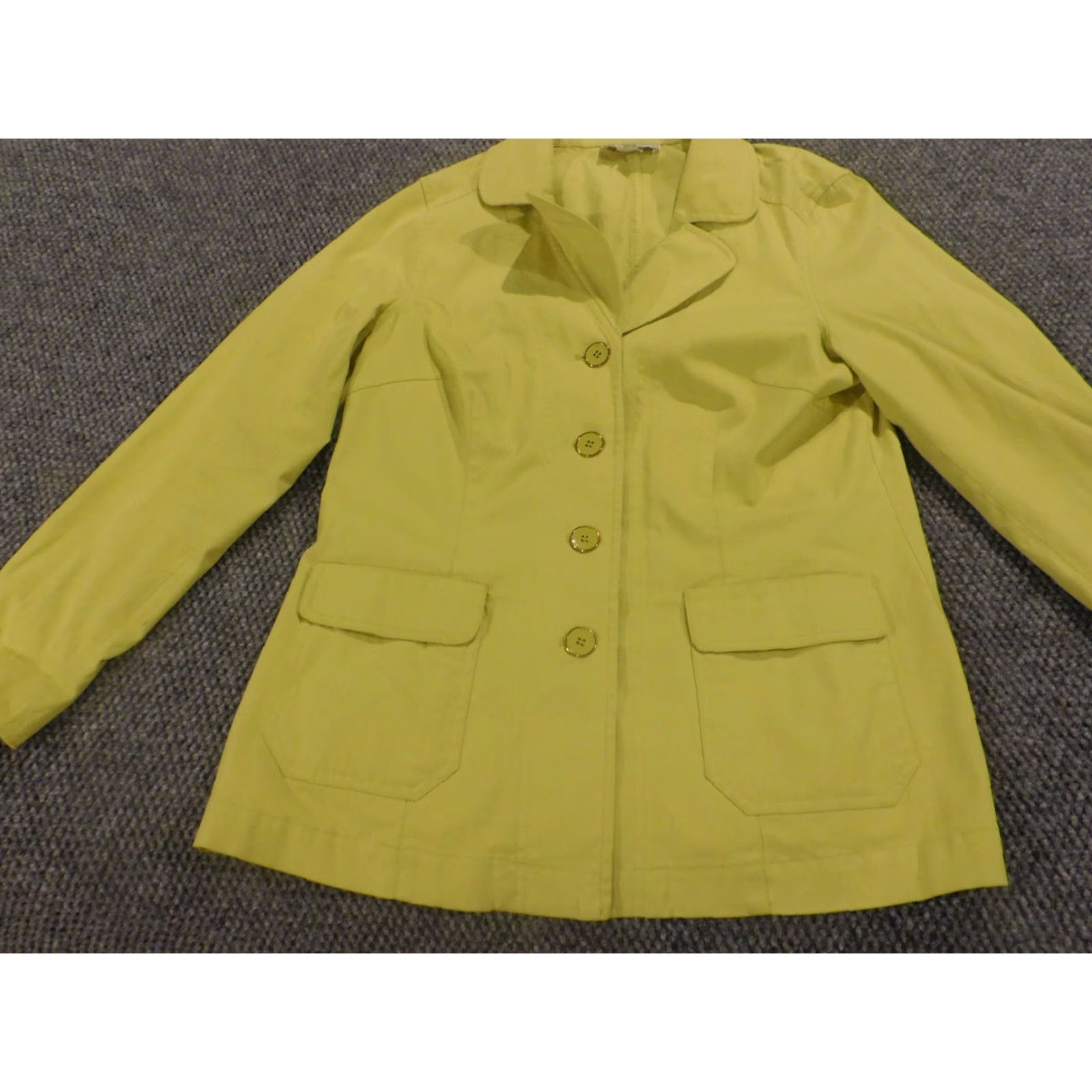 Vintage Elliot Lauren Womens Jacket 10 Green Button Zip Casual Knit Cotton Blend Lining Polyester Mid-Length Black? Green? Size L / US 10 / IT 46 - 4 Thumbnail