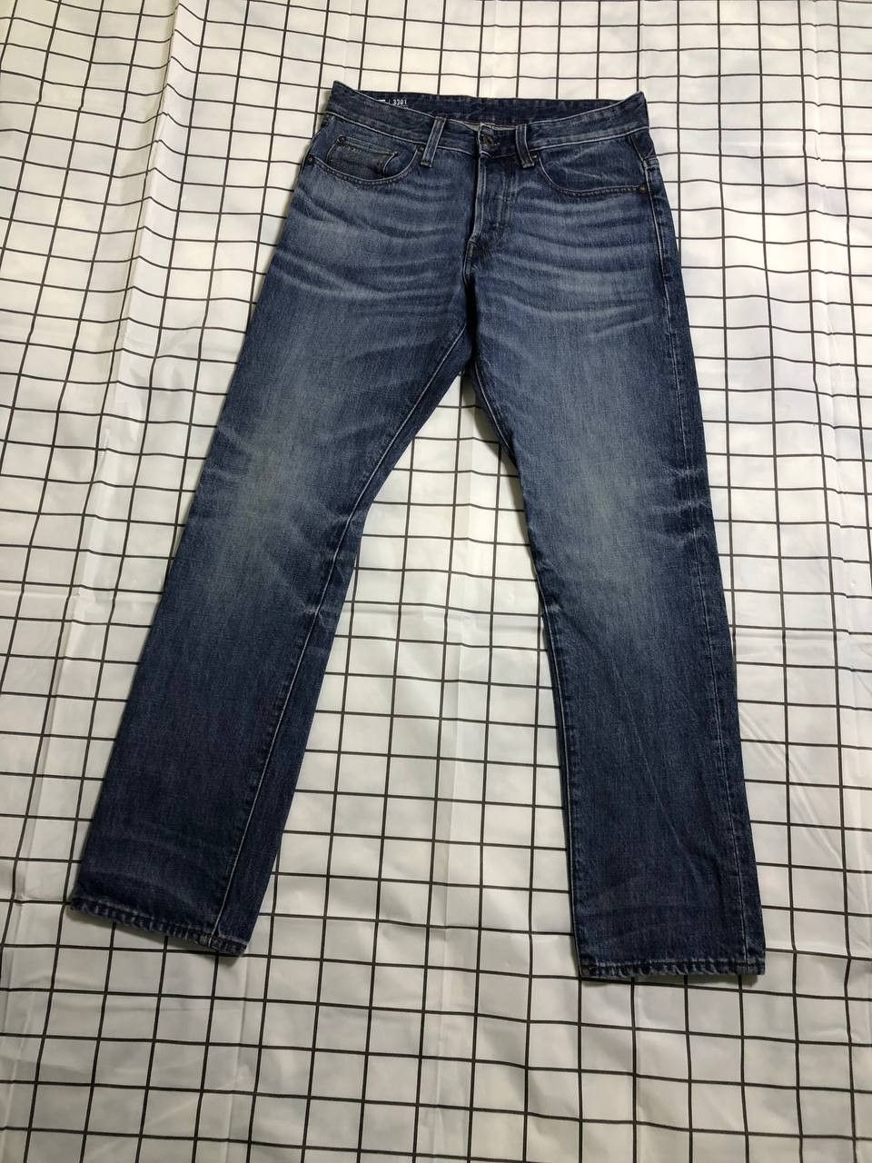 G-Star G-STAR RAW Mens 3301 Straight Leg Denim Jeans Button Up Size US 29 - 1 Thumbnail