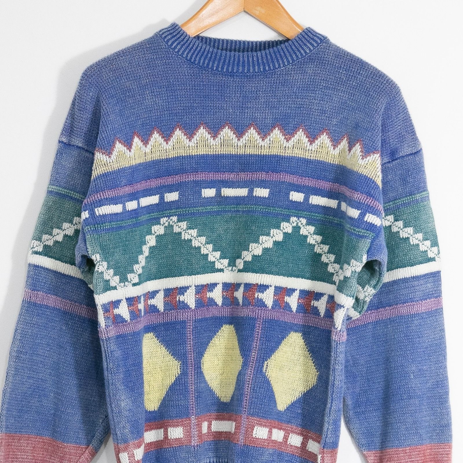 UNIONBAY Vintage 90s Unionbay Geometric Cotton Knit Sweater Small Size US S / EU 44-46 / 1 - 2 Thumbnail
