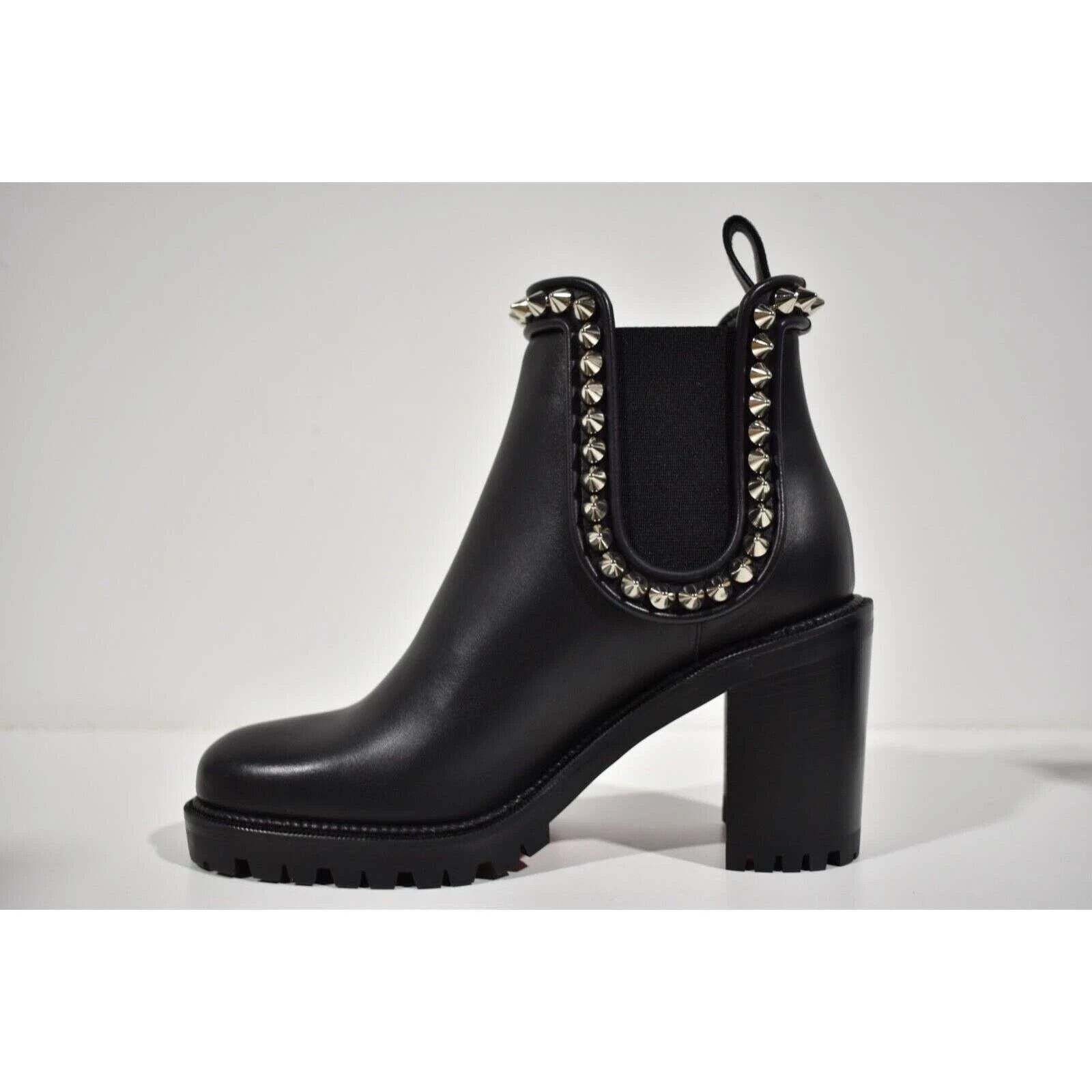 Christian Louboutin Christian Louboutin Capahutta 70 Black Leather Spike Ankle Size US 12 / IT 42 - 8 Thumbnail