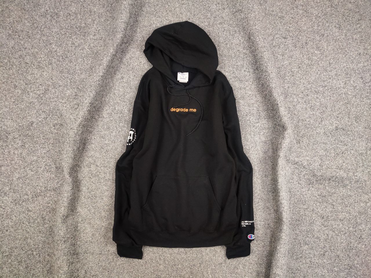 Champion Degrade Me Call her daddy podcast Black Logo Hoodie
