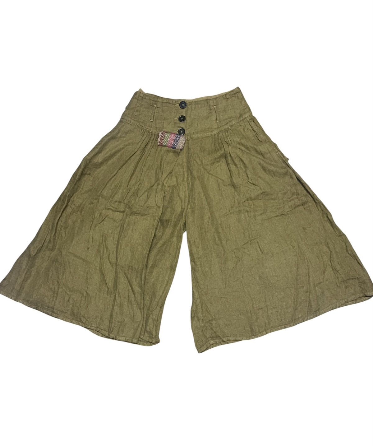 Kapital Kapital Side Button Back Patchwork Wide Legs Crop Pants Size 28" / US 6 / IT 42 - 1 Thumbnail