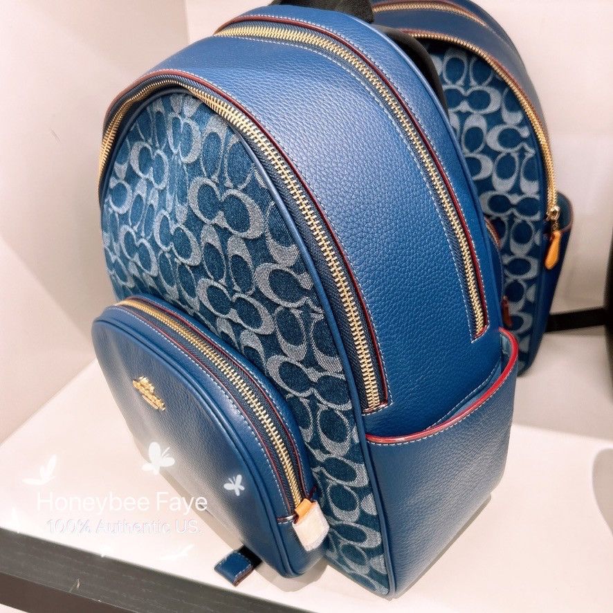 Coach Court Backpack In Signature Denim CZ778 Size ONE SIZE - 4 Thumbnail