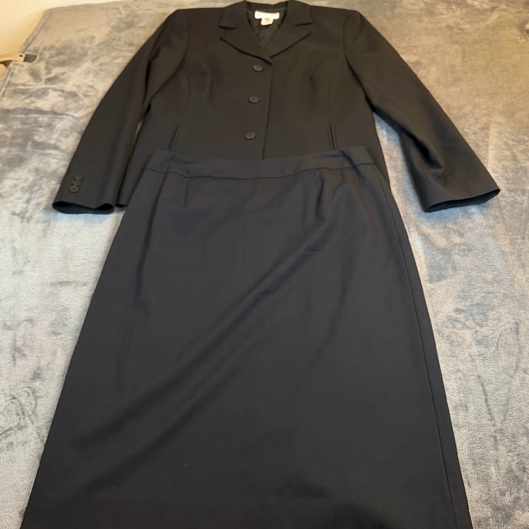 Pendleton VINTAGE Pendleton Black Wool Blend Blazer Skirt Suit Set Womens Size 8 Career Business Size 30" / US 8 / IT 44 - 2 Thumbnail