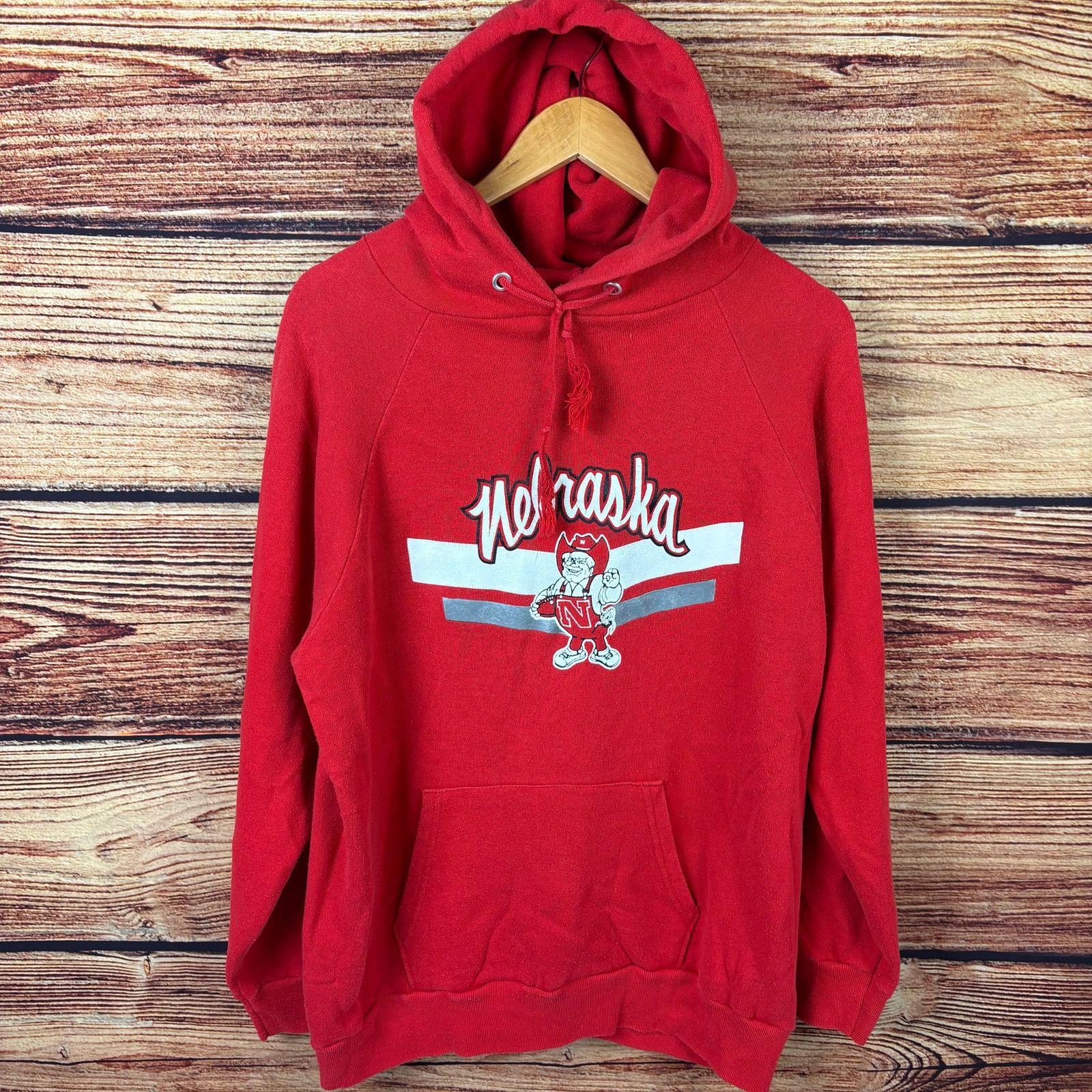 Champion × Vintage 1980s Champion University of Nebraska Huskers College Hoodie Size US L / EU 52-54 / 3 - 2 Thumbnail