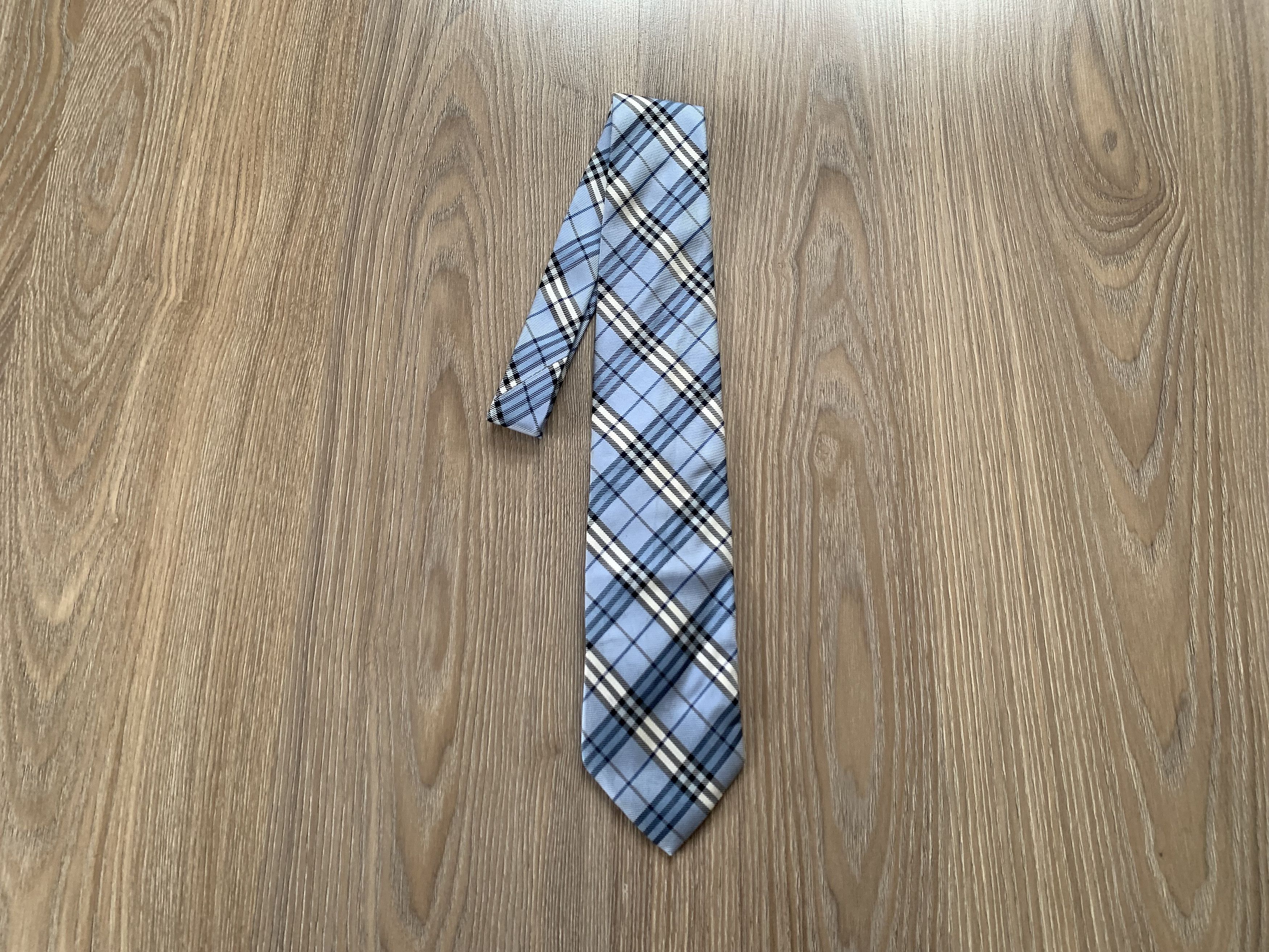Burberry Burberry Light Blue Pattern Silk Tie Size ONE SIZE - 1 Thumbnail