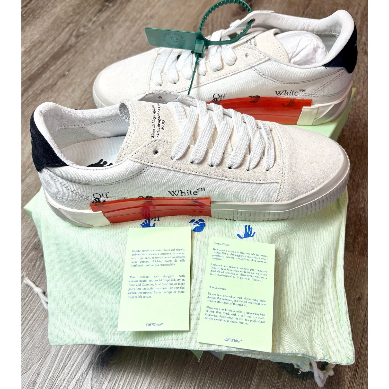 Off-White NIB - Off-White Low Top Vulcanized Sneakers - Blk/Wht EU 40 Size US 9.5 / IT 39.5 - 3 Thumbnail