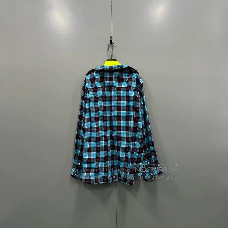 Balenciaga Balenciaga Plaid Collar Patchwork Long Sleeve Shirt Size US L / EU 52-54 / 3 - 2 Thumbnail