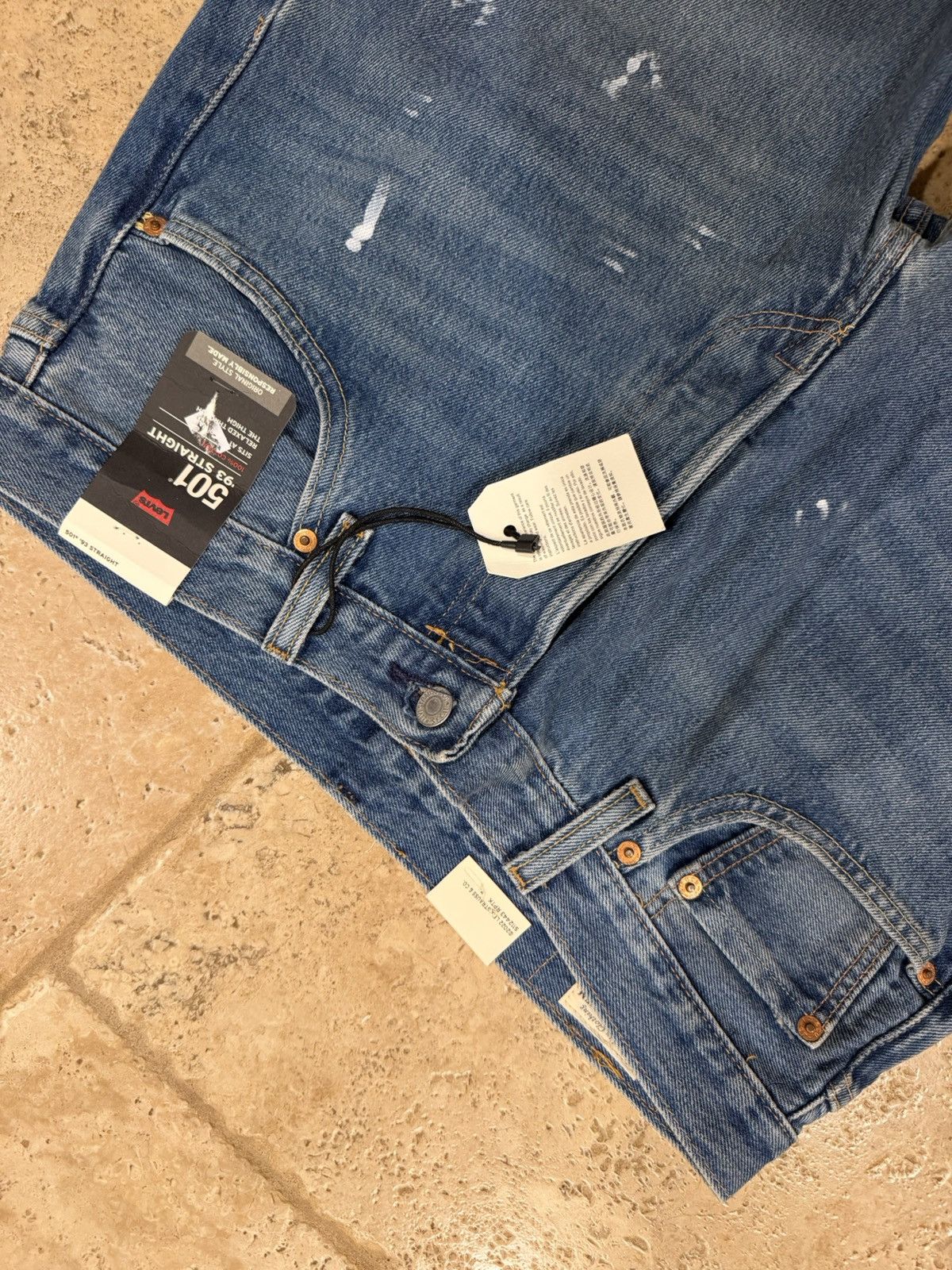 Levi's Vintage Clothing Levi's 501 Vintage '93 Straight Paint Distressed Denim Jeans Size US 36 / EU 52 - 4 Thumbnail