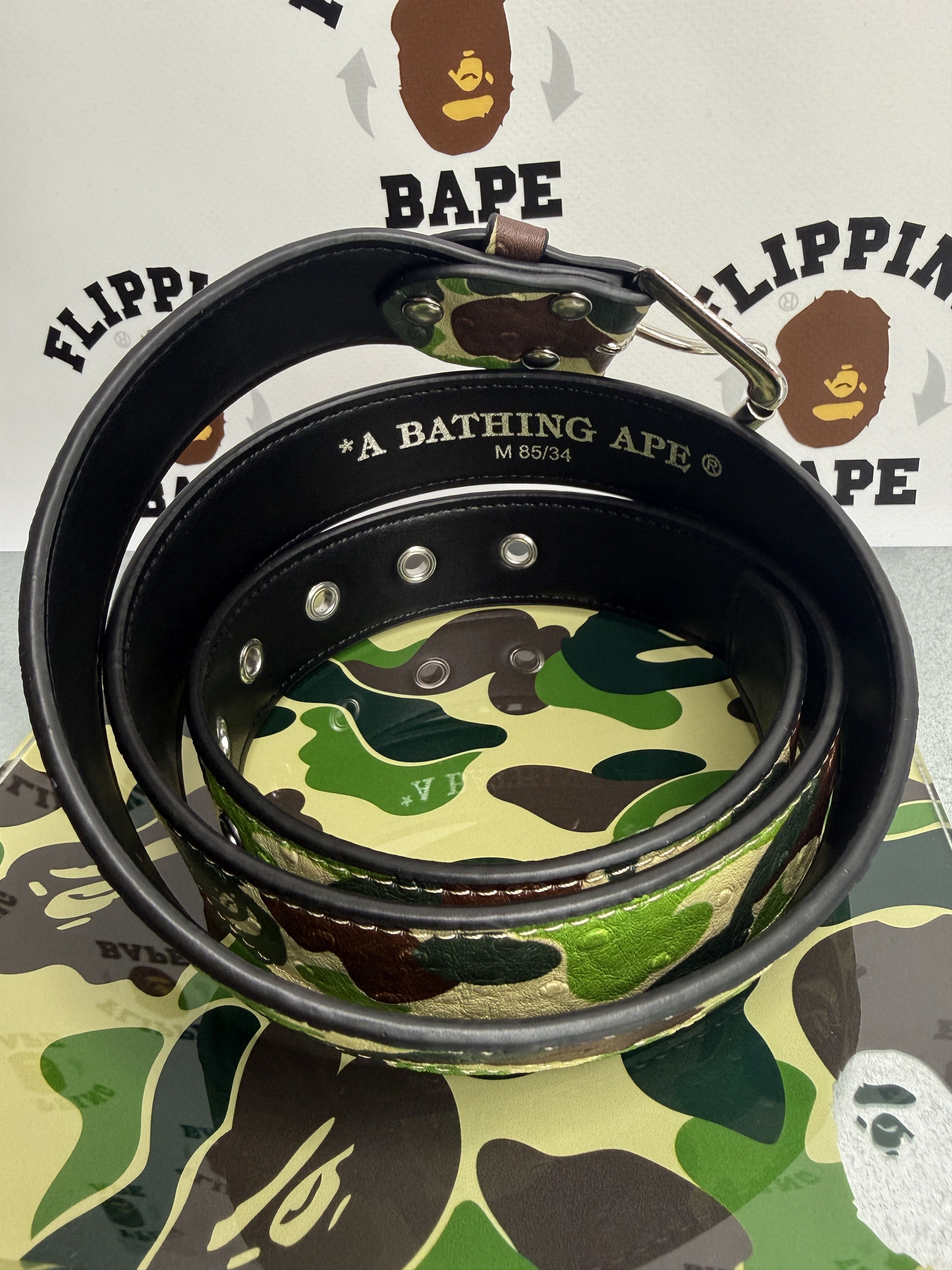 Bape BAPE ABC CAMO PU OSTRICH BELT (L/36) Size 36 - 5 Thumbnail