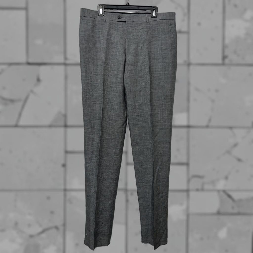 Vintage NWT Calibrate Dress Pants Mens 38x36.5 Gray Not Hemmed Traditional Inseam 36 Office Wear Pants Mens Size US 38 / EU 54 - 1 Thumbnail