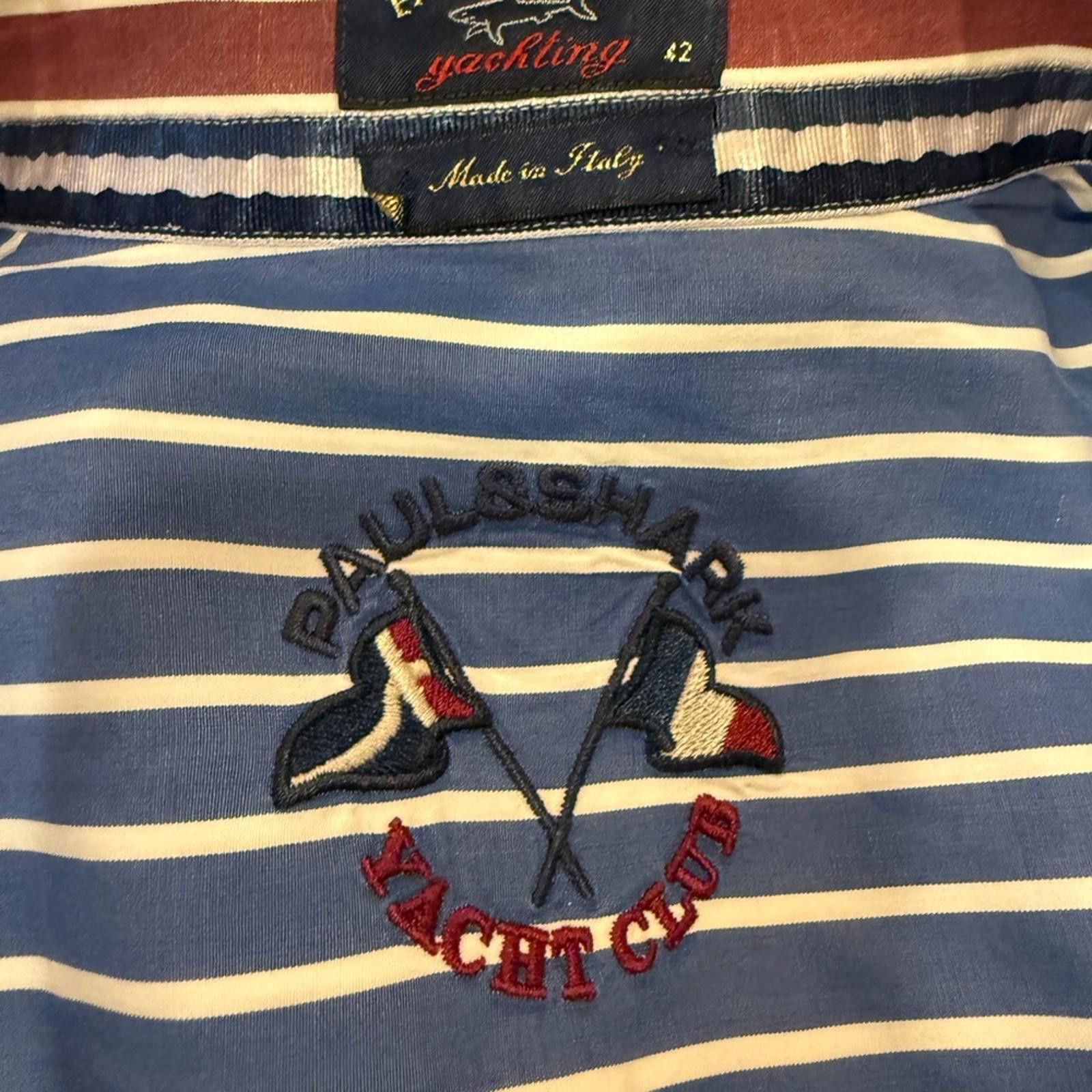 Paul & Shark Paul & Shark Men’s Navy and White Striped Shirt sz 42 Size US L / EU 52-54 / 3 - 7 Thumbnail