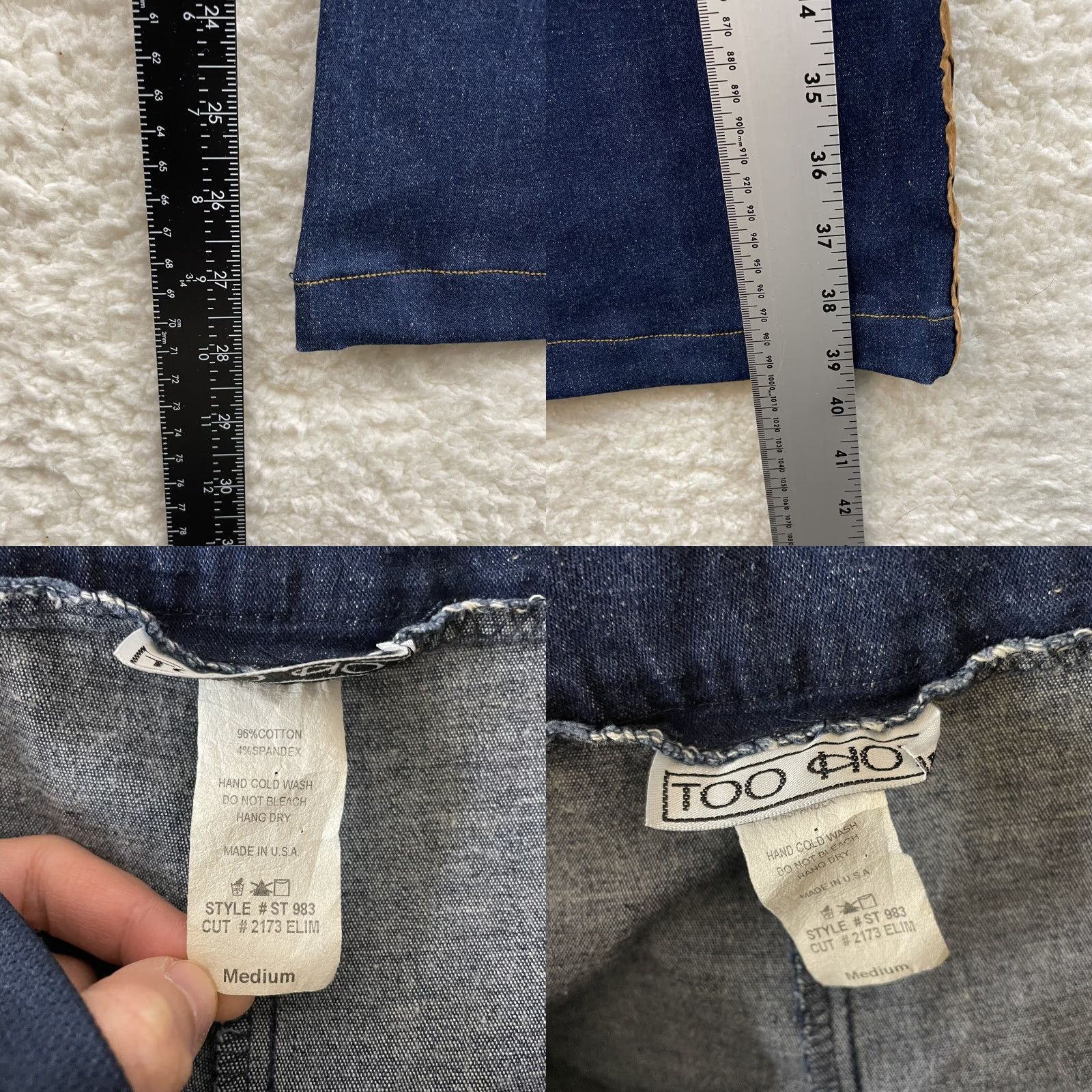 Vintage VINTAGE 90s Y2K Jeans 12 30 Lace-Up Bootcut Flare High Waisted 70s Boho Festival Jeans Womens M 30" Blue Too Hot Size 34" / US 12 / IT 48 - 8 Thumbnail