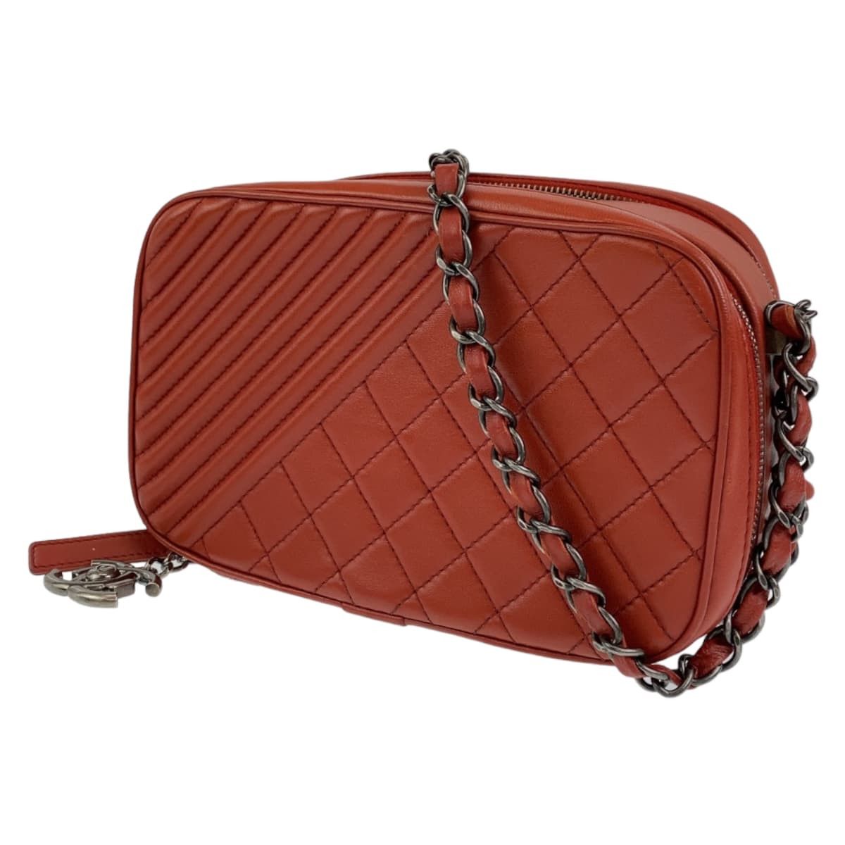 Chanel Chanel Chanel Boy Camera Bag Red Lambskin Crossbody Leather Crossbody Bag 207913 in Great Condition Size ONE SIZE - 1 Thumbnail