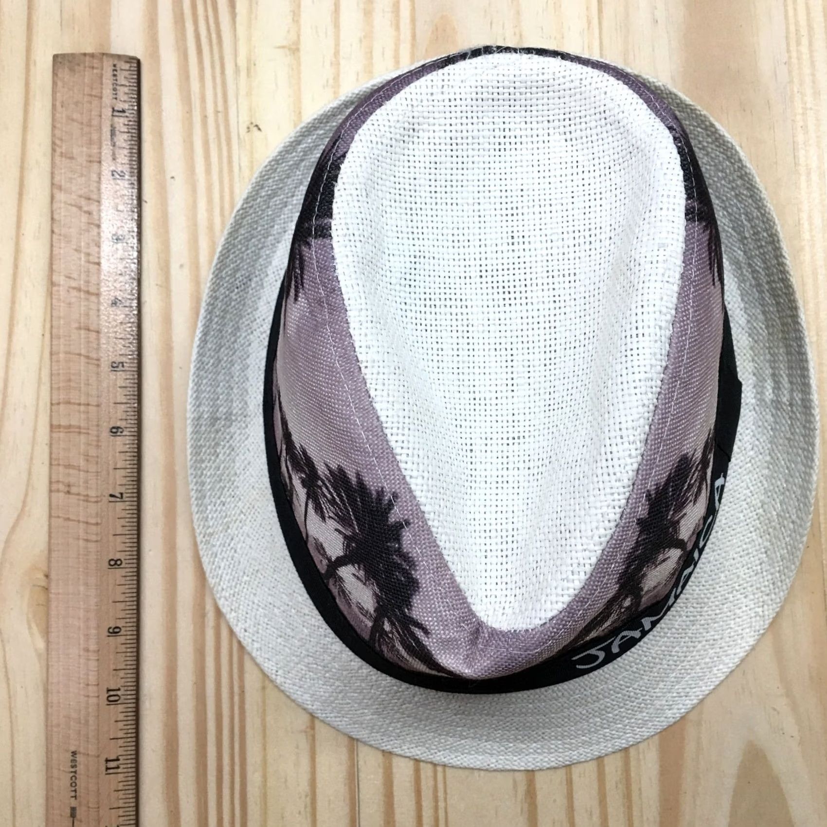 Vintage Island Treasures Jamaica Fedora Mens White OS Straw Hat Fitted Curved Brim Size ONE SIZE - 4 Thumbnail