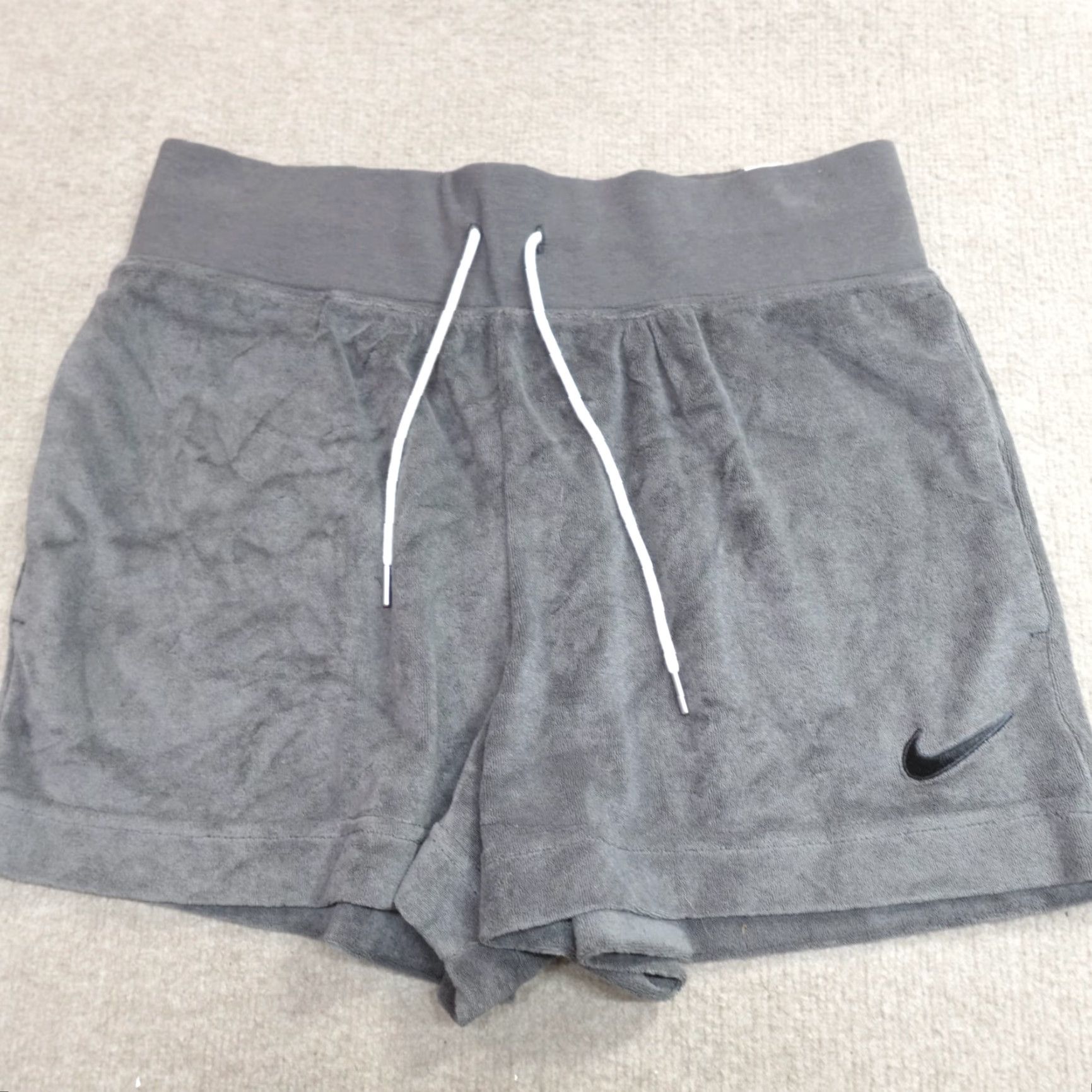Nike Nike Women's Shorts L Gray Terry Mid Rise Athletic Activewear; 3 in inseam, New, Flaw Free, Navy? Size 36" / US 14 / IT 50 - 2 Thumbnail