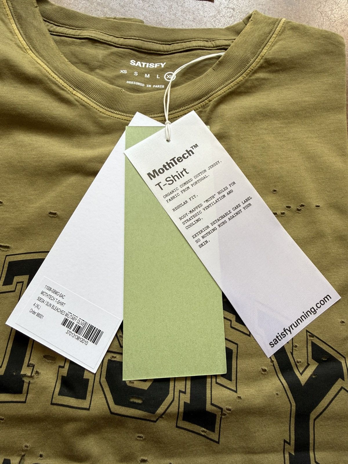 Satisfy Satisfy Running Equipment MothTech Tee Olive Green XL Size US XL / EU 56 / 4 - 7 Thumbnail
