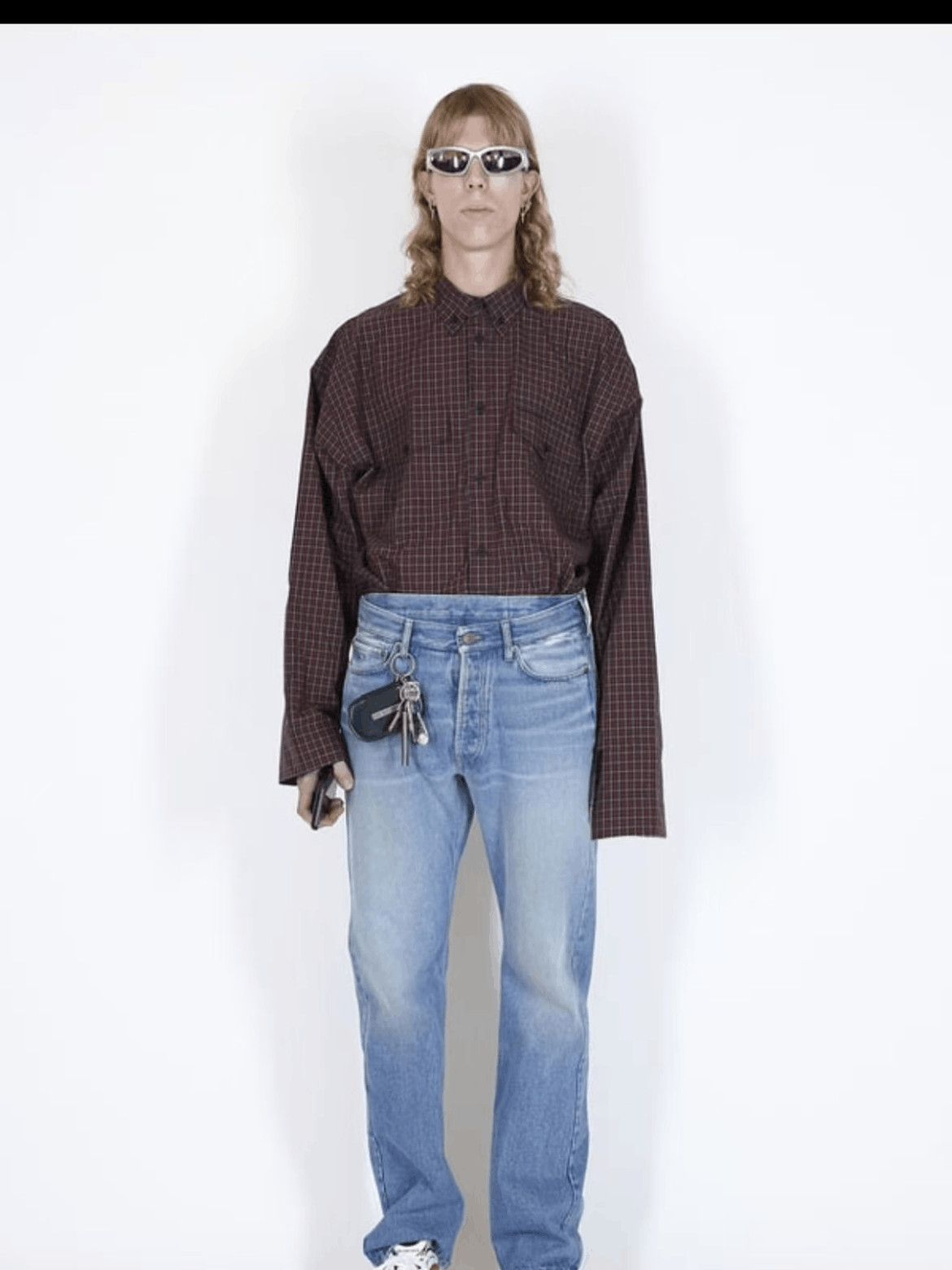 Balenciaga Balenciaga Balenciaga 21SS Oversized Plaid Work Shirt-2506 Size US M / EU 48-50 / 2 - 5 Thumbnail
