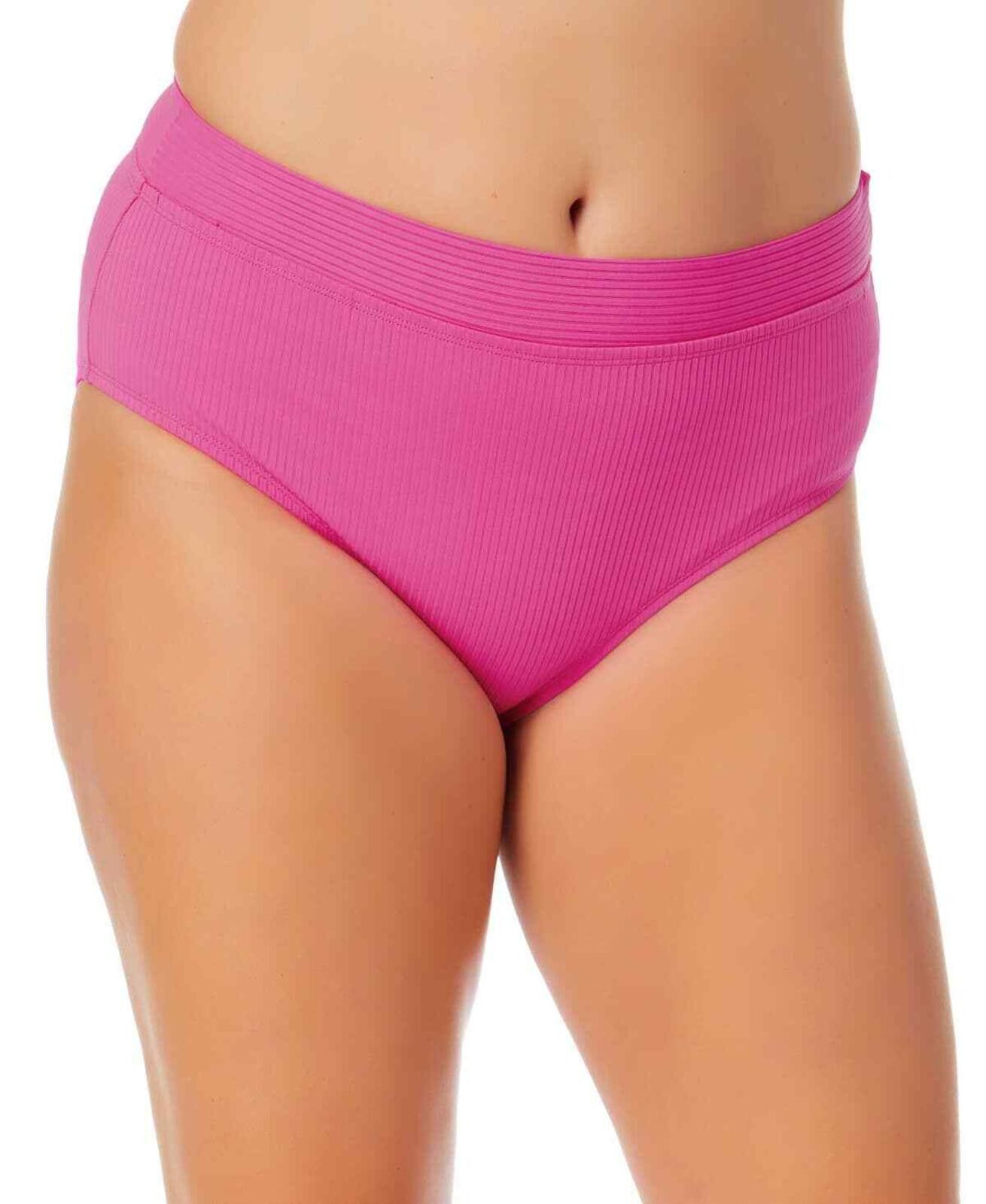 Other California Waves Plus Size Banded High-Waist Bikini Bottoms Size ONE SIZE - 1 Thumbnail
