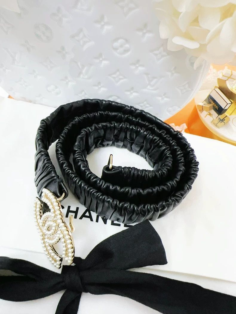 Other Chanel 20k Pearl CC Buckle Black Belt Size ONE SIZE - 8 Thumbnail