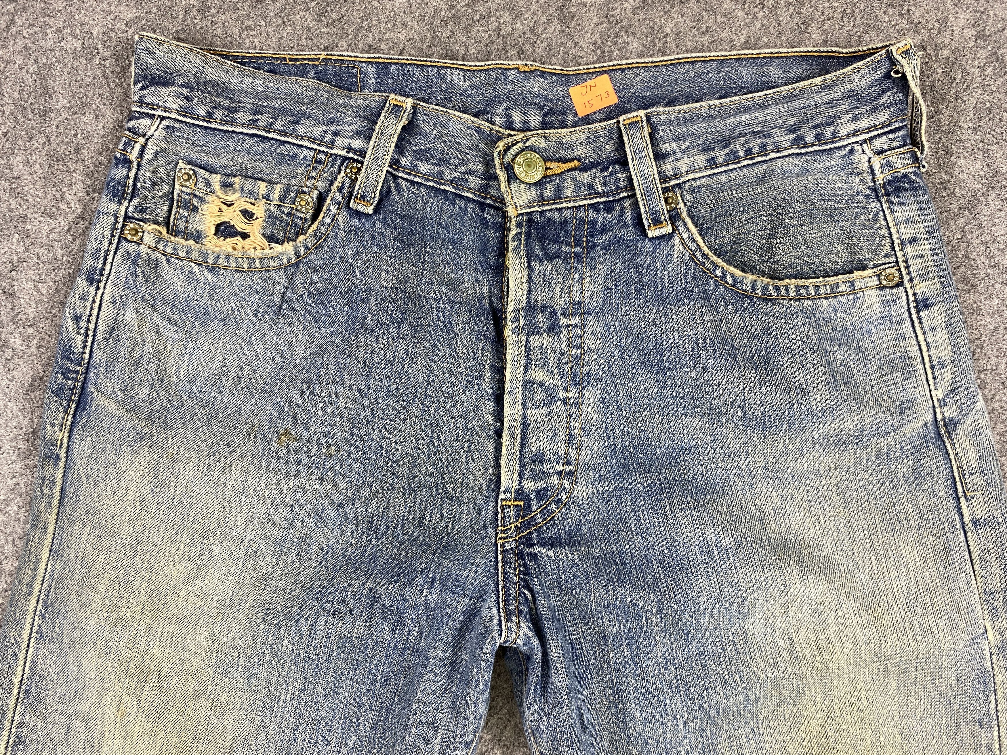 Japanese Brand Dirty Blue Vintage Levi's 501 Jeans 32x31.5 Denim -JN1573 Size US 32 / EU 48 - 3 Thumbnail