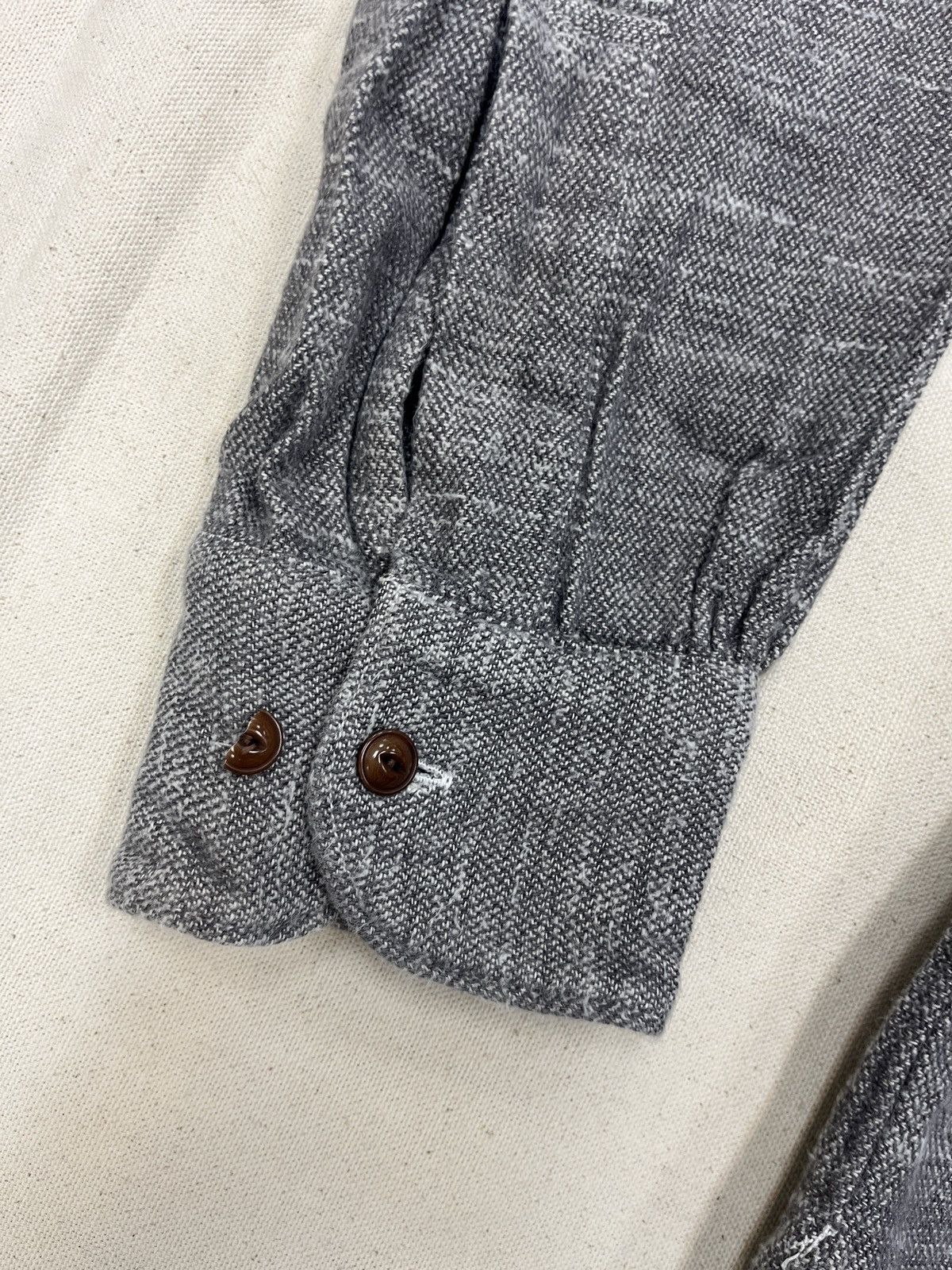 Haversack HAVERSACK Japan Round Collar Textured Cotton Shirt Gray L Size US L / EU 52-54 / 3 - 4 Thumbnail