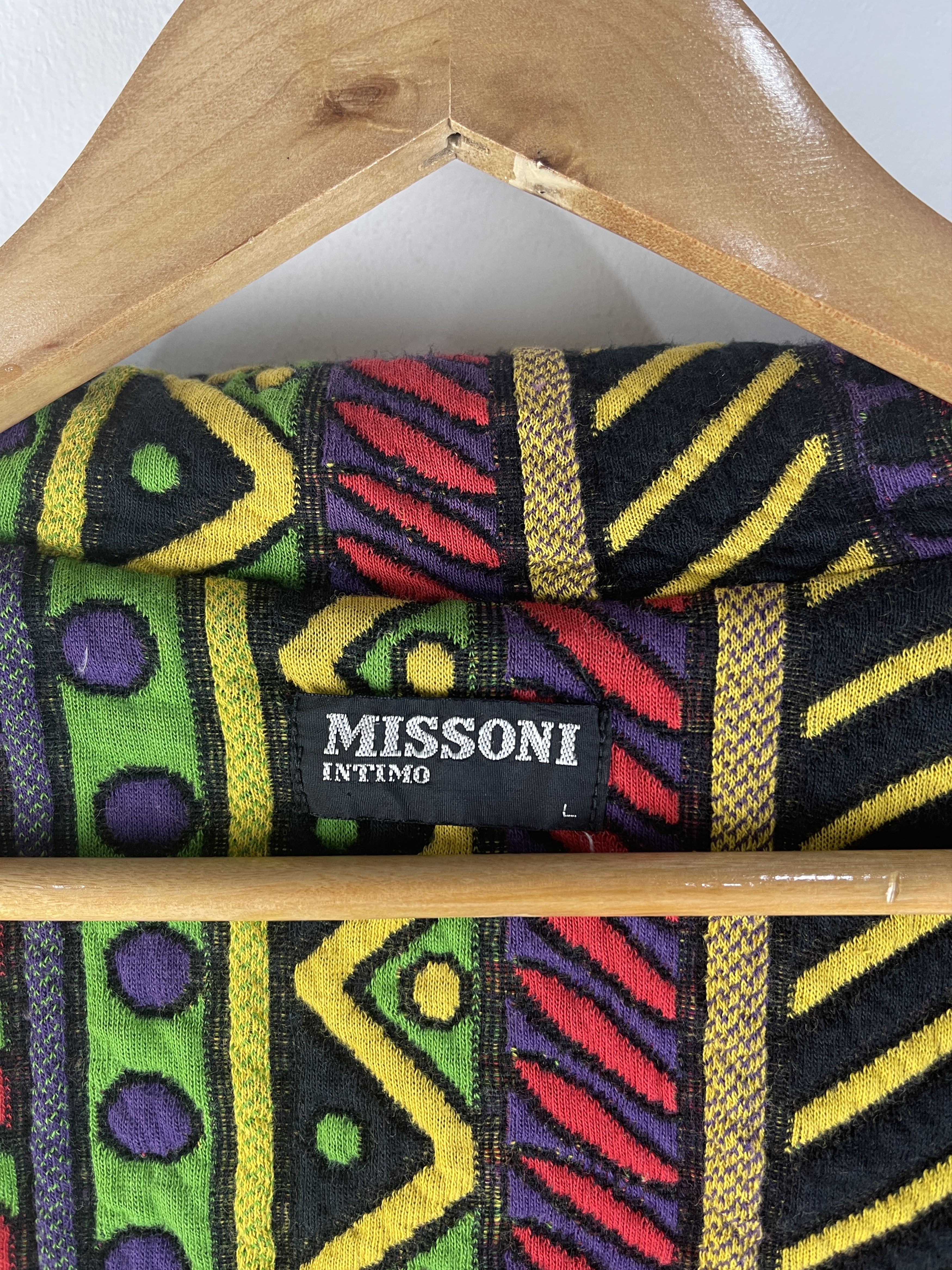 Missoni Missoni Intimo Multicolor Tribal Jacquard Knit Cardigan Size L / US 10 / IT 46 - 18 Thumbnail