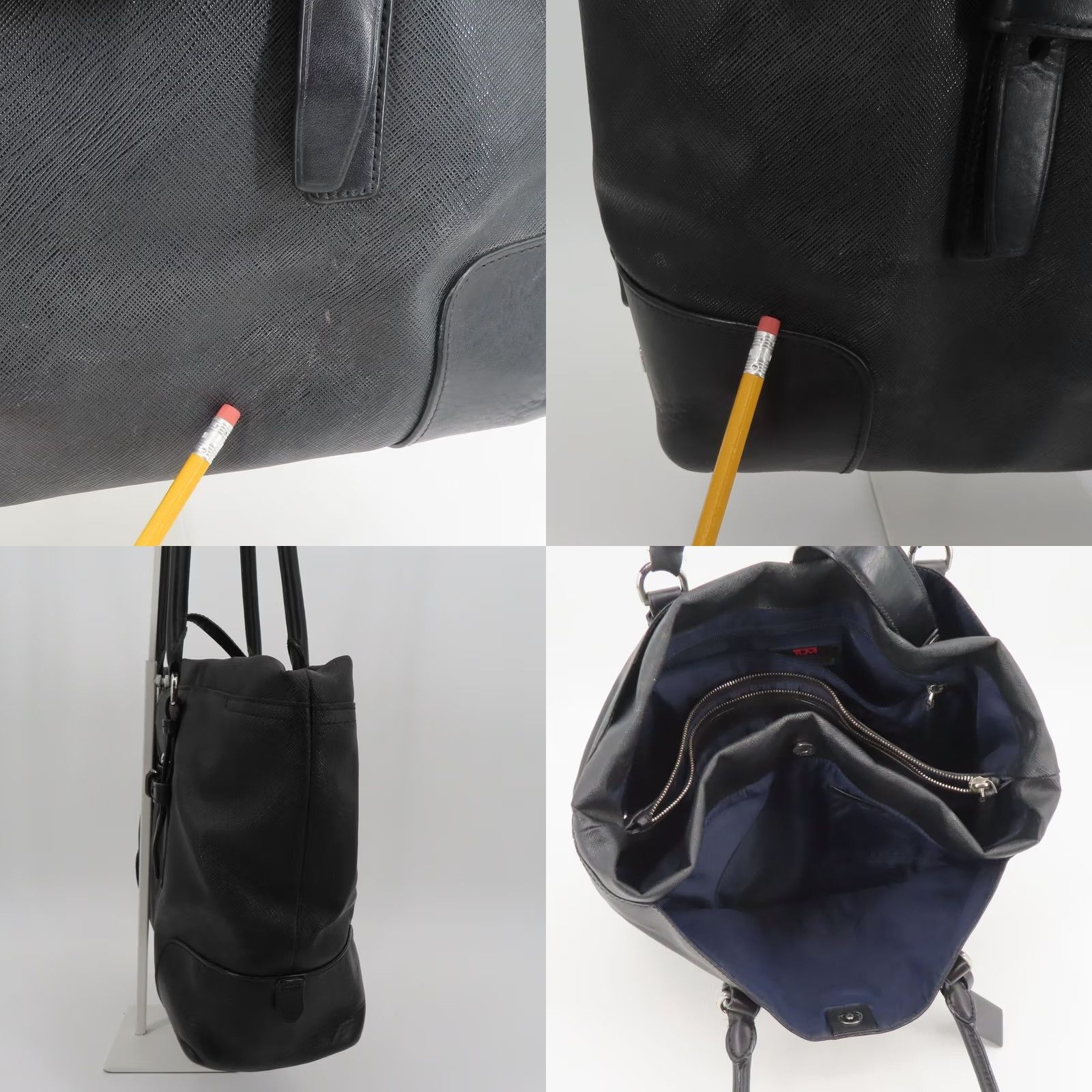 Tumi Tumi Villa Turin Tote Handbag Purse Bag Black Canvas Work Travel Commute Laptop Bag 73105D2 Size ONE SIZE - 8 Thumbnail