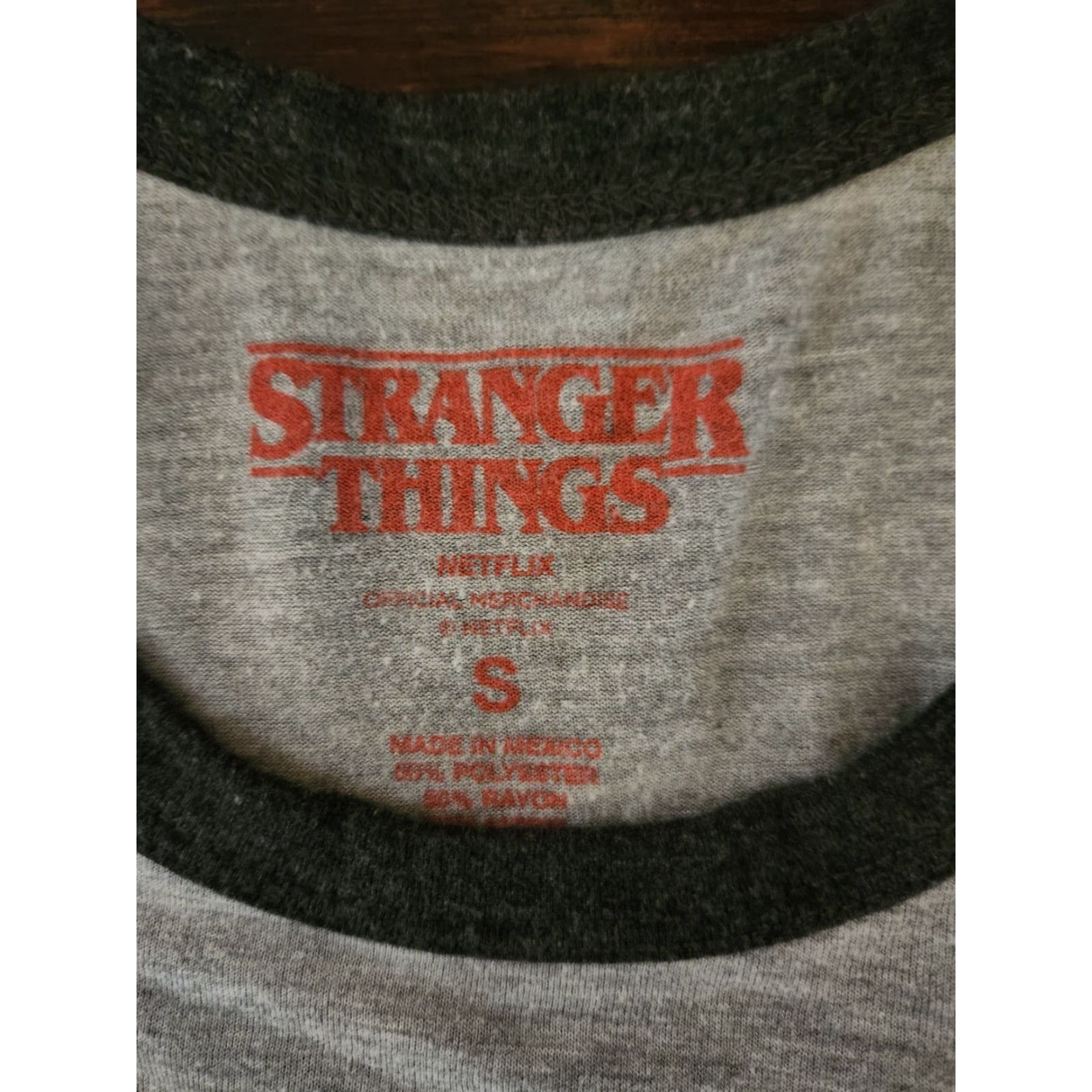 Vintage Stranger Things Womens Small Christmas Lights Gray Ringer Tee Short Sleeve T-Shirt, Juniors, XS? Size 28" / US 6 / IT 42 - 2 Thumbnail