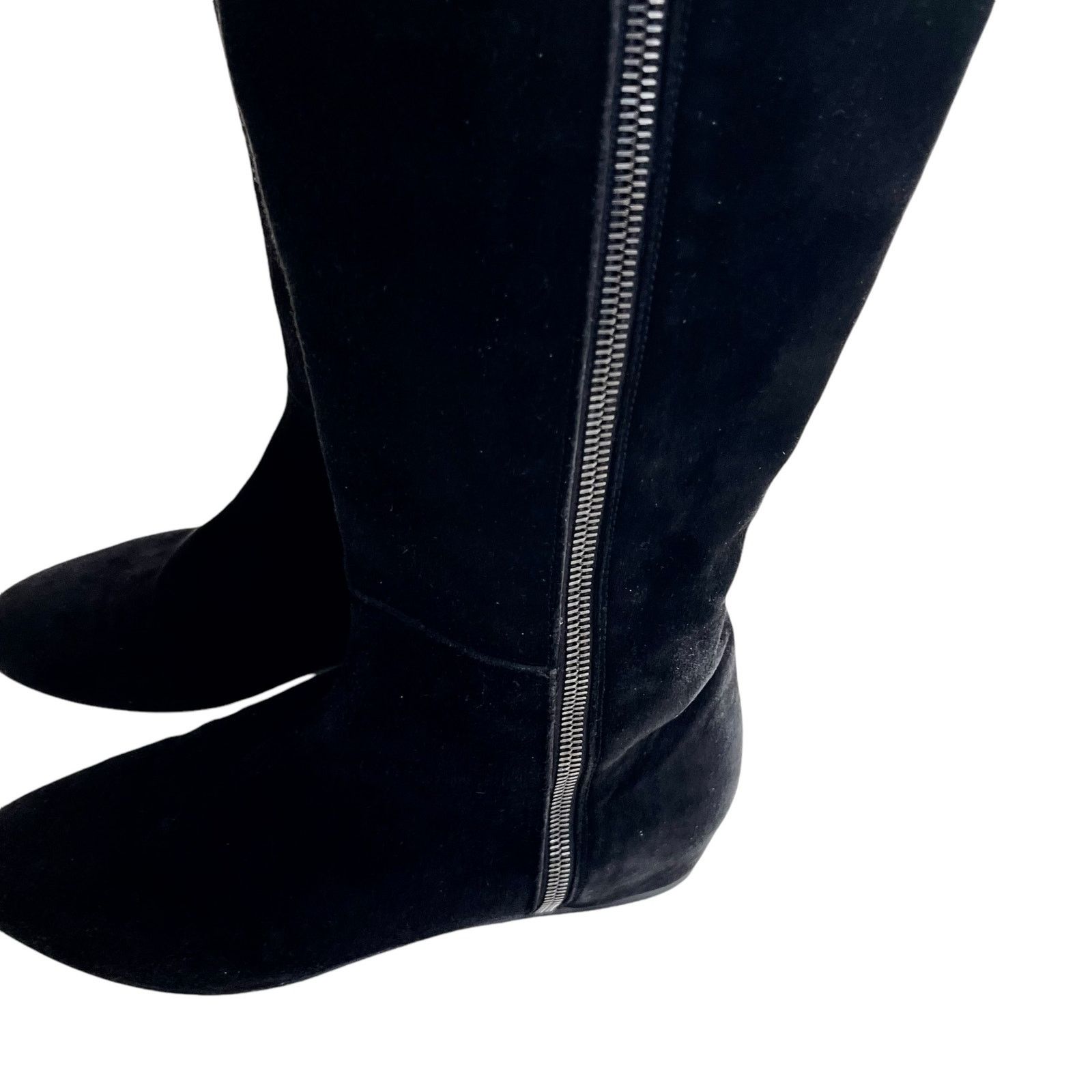 Stuart Weitzman Stuart Weitzman Black Suede Hidden Wedge Knee Tall Boots Size US 5.5 / IT 35.5 - 5 Thumbnail