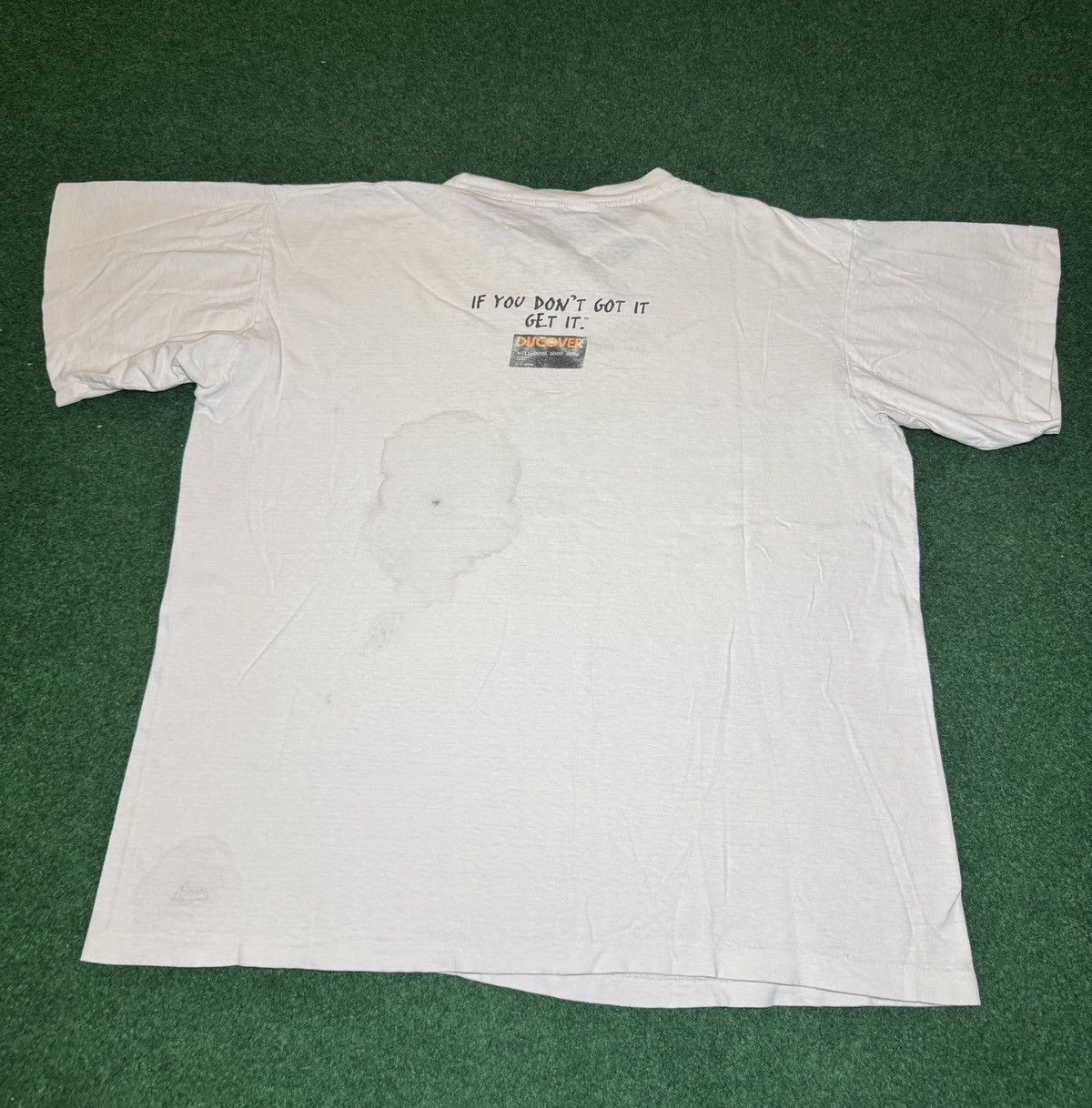Vintage 90s Discover Card Promo Discus Obscure RARE Frisbee T Shirt Size US L / EU 52-54 / 3 - 4 Thumbnail