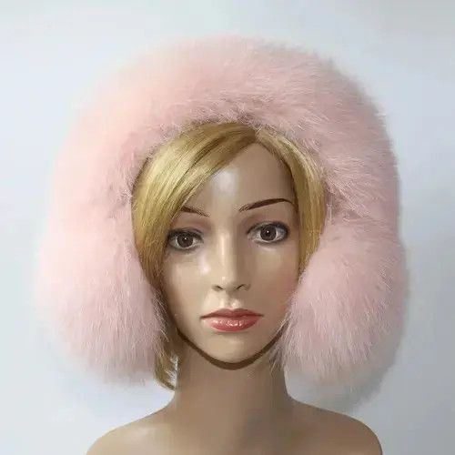 Japanese Brand Pink Color Genuine Fur Earmuffs For Winter Size ONE SIZE - 3 Thumbnail