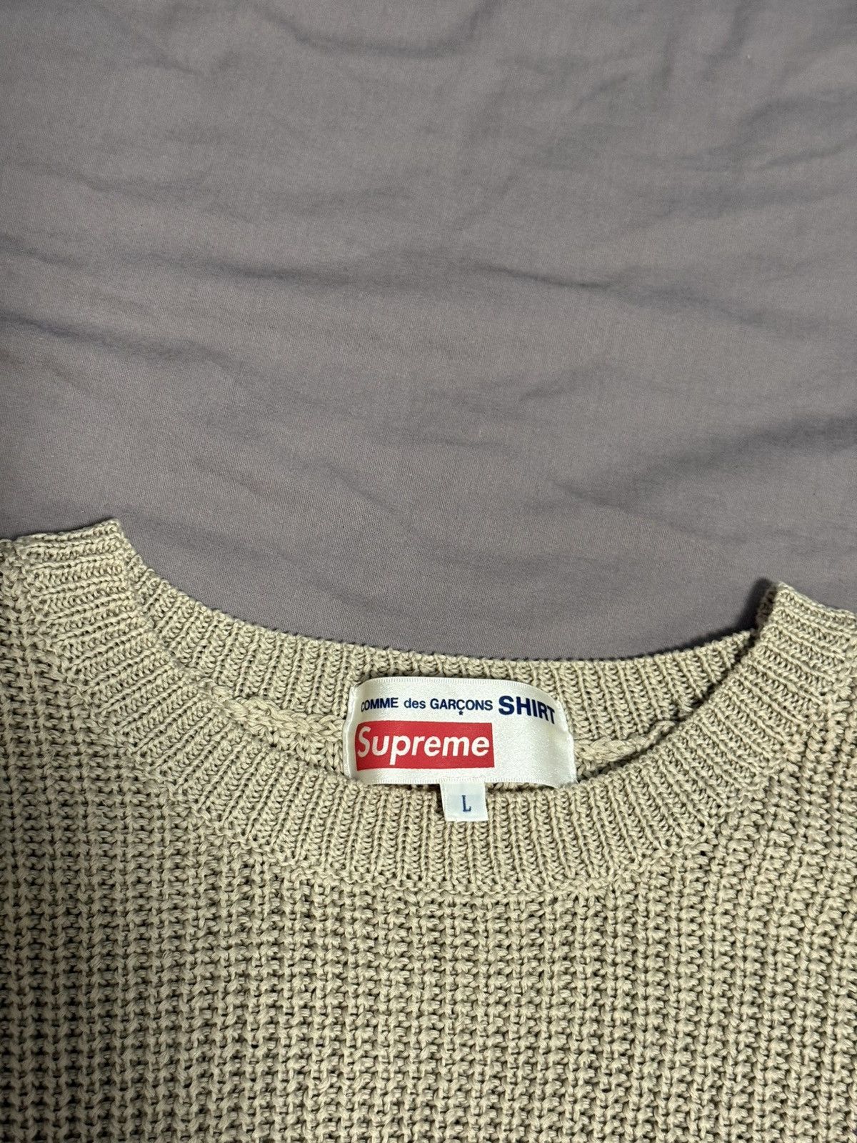 Comme des Garcons SHIRT × Supreme Supreme cdg comme des garcons shirt sweater tan Size US L / EU 52-54 / 3 - 4 Thumbnail