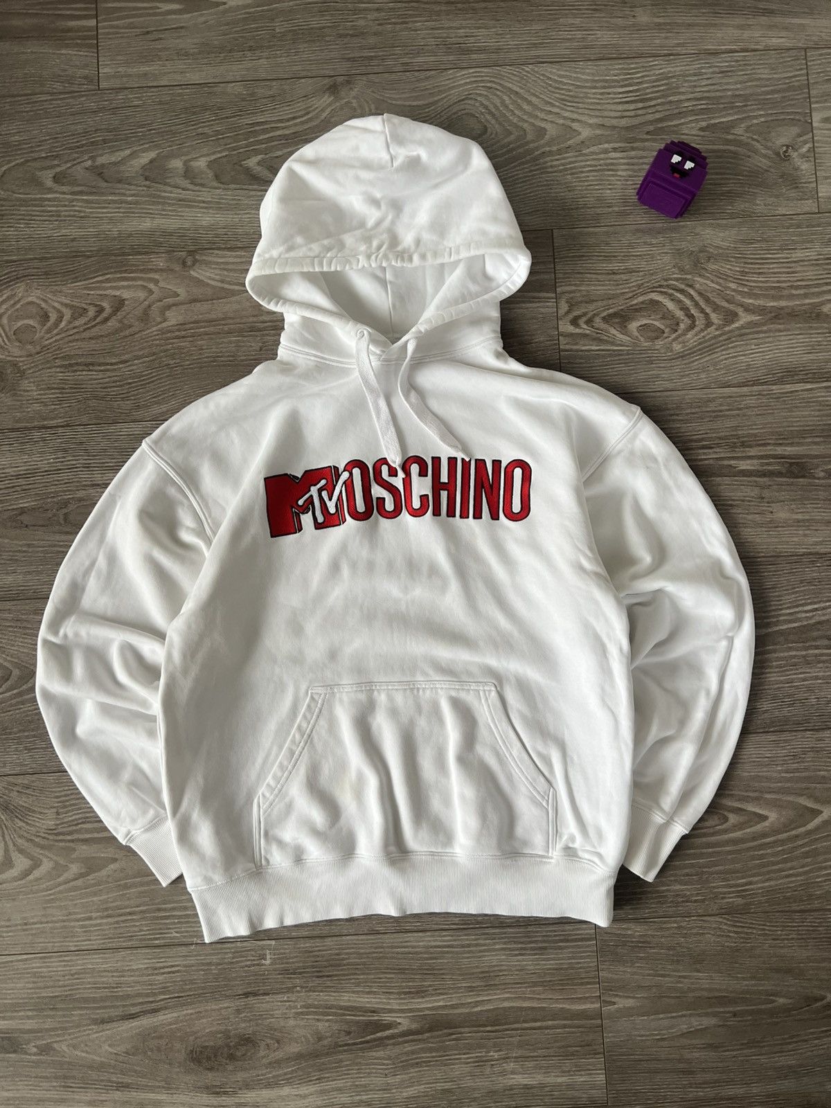 Moschino ‼️Moschino x H&M x Mtv Big Knit Logo White Hoodie‼️ Size US S / EU 44-46 / 1 - 5 Thumbnail