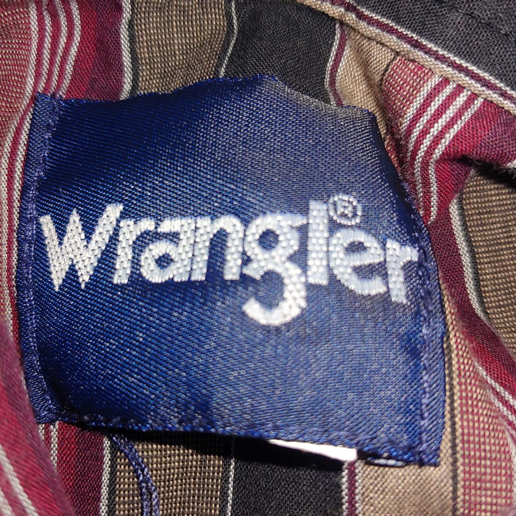 Wrangler Wrangler Western Shirt Large Brown Maroon Stripe Long Sleeve Pearl Snap Cowboy Mens Size US L / EU 52-54 / 3 - 4 Thumbnail