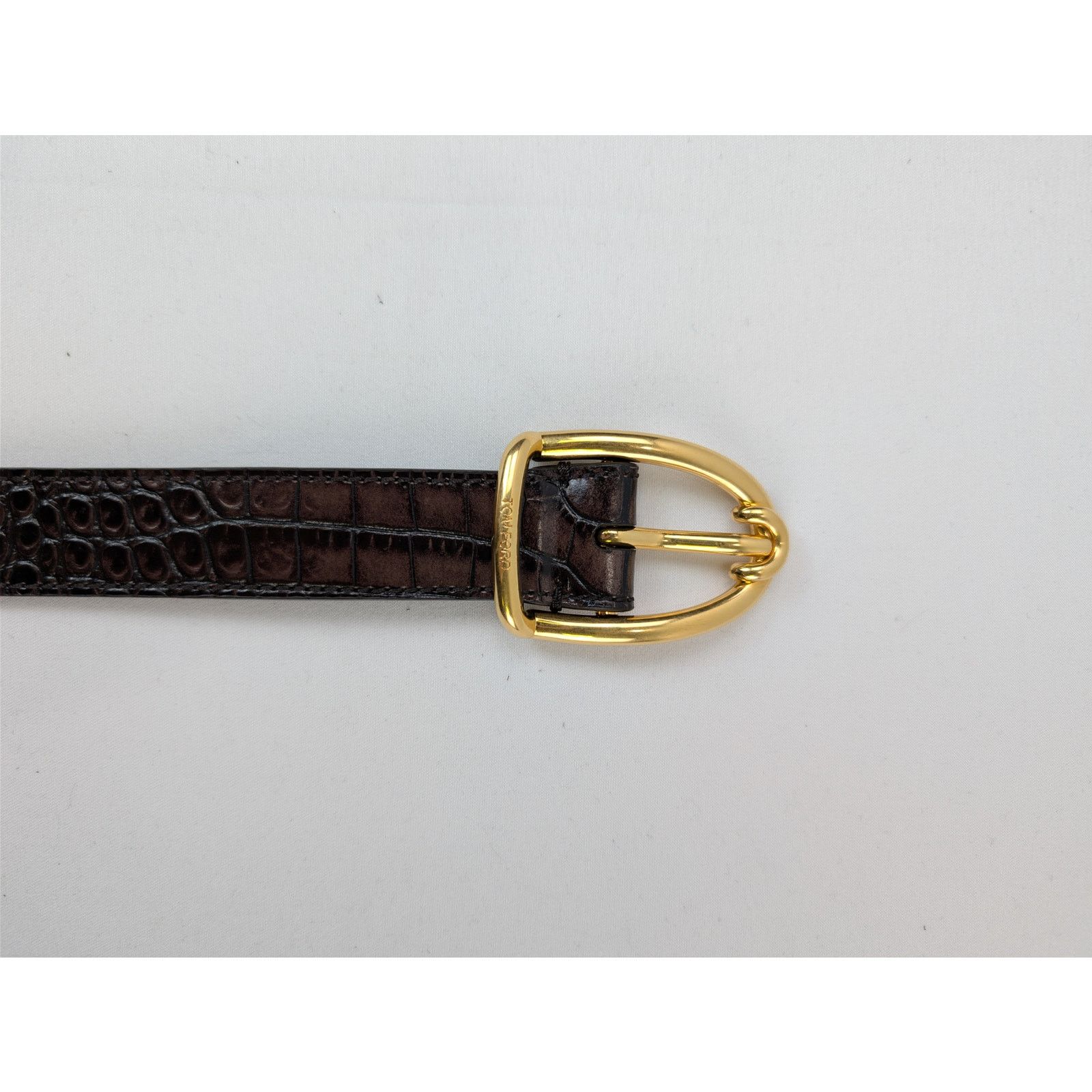 Tom Ford o1rshd1 Size: 100 / pin-buckle croc-embossed calfskin belt Size 40 - 7 Thumbnail