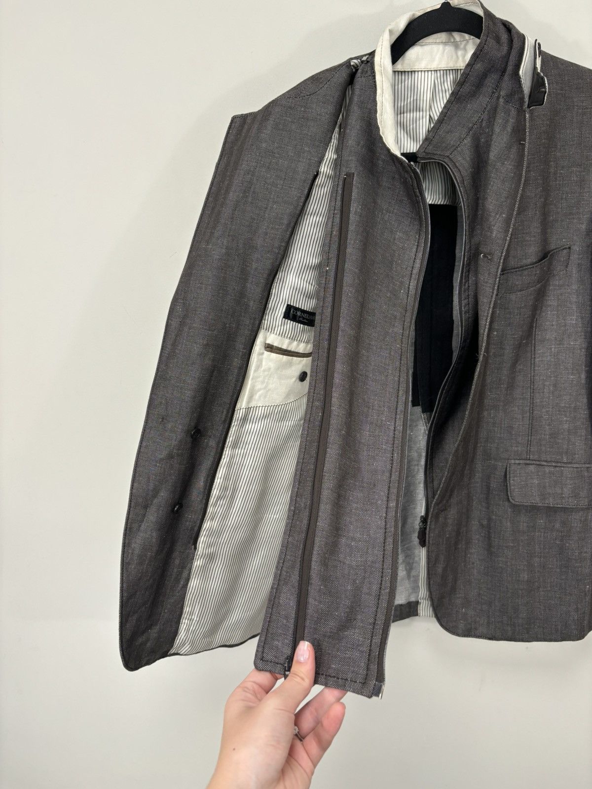 Corneliani Corneliani ID Men’s Double Cotton Linen Blazer Sport Jacket Size US M / EU 48-50 / 2 - 19 Thumbnail