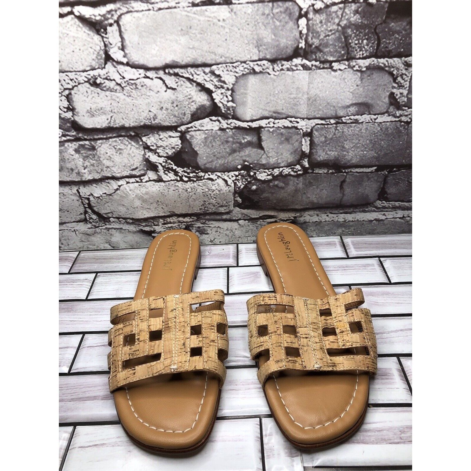 J.McLaughlin J. McLaughlin WILLA Tan Leather Cork Flat Slides Sandals Wom Size US 7.5 / IT 37.5 - 15 Thumbnail