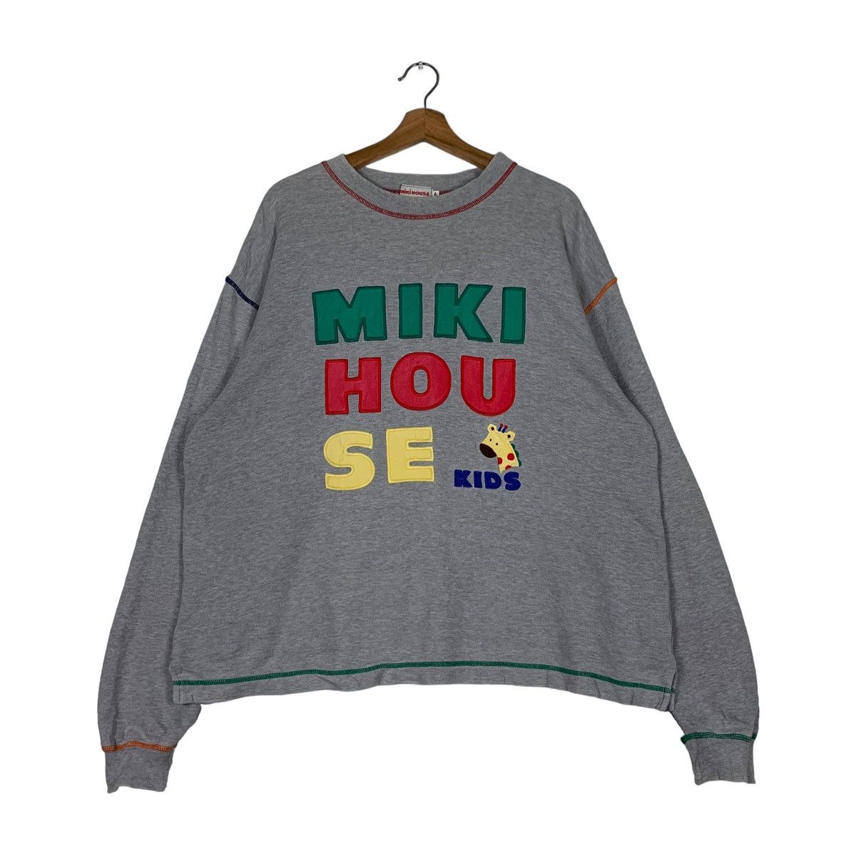 Japanese Brand 90's MIKIHOUSE Big Logo Sweater Sweatshirts #0792-C36 Size US L / EU 52-54 / 3 - 1 Thumbnail