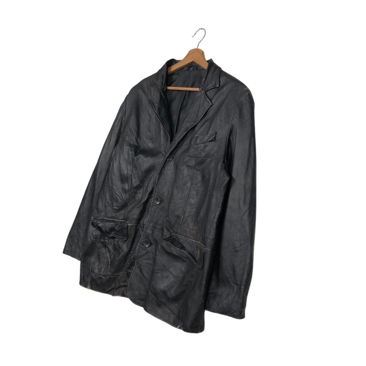 Japanese Brand × Vintage 📌Vintage Biker Leather Jacket Unknown Issey Miyake Size US L / EU 52-54 / 3 - 3 Thumbnail