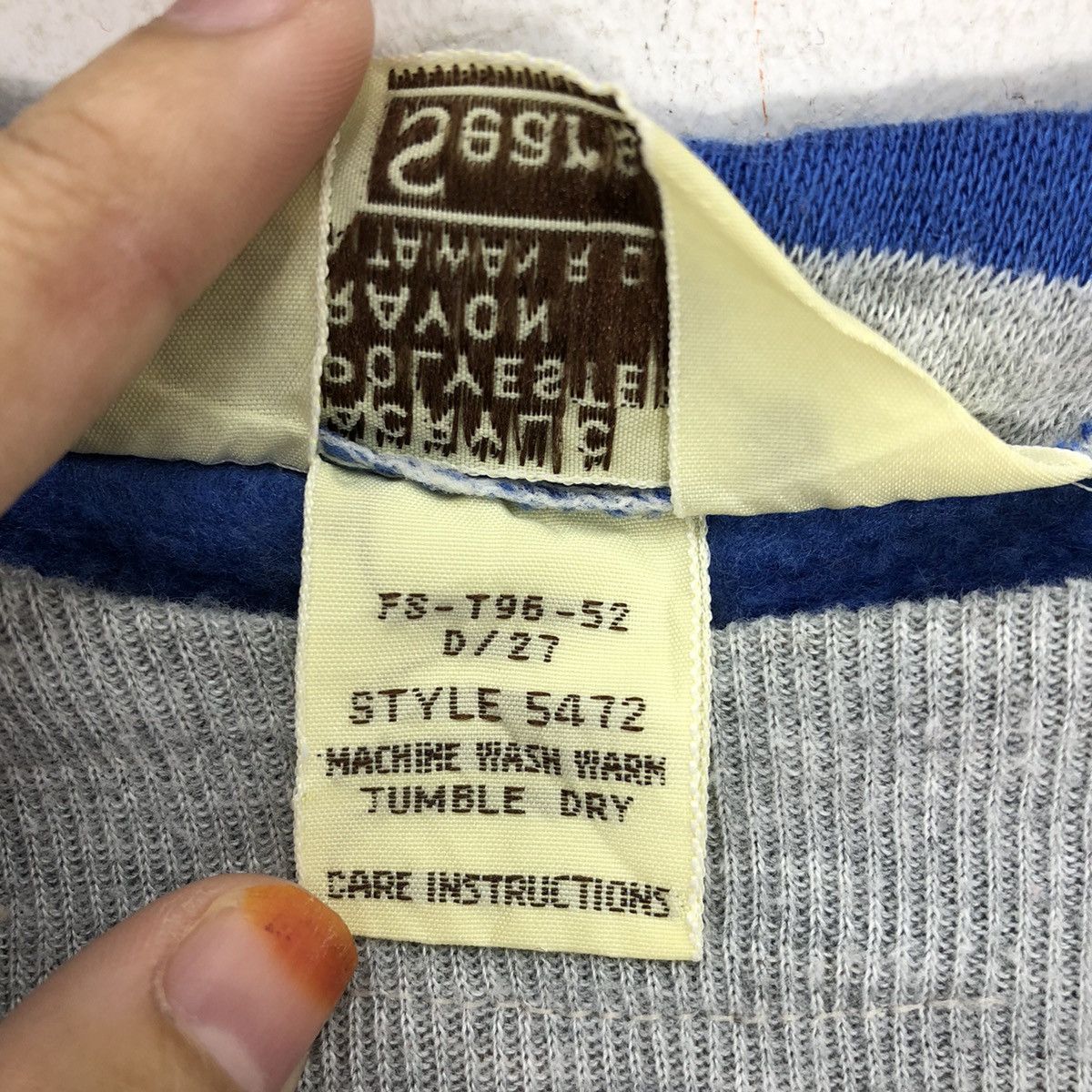 Sears × Vintage Vintage SEARS Rare Stripe Sailor Design Sweatshirt Size US M / EU 48-50 / 2 - 5 Thumbnail