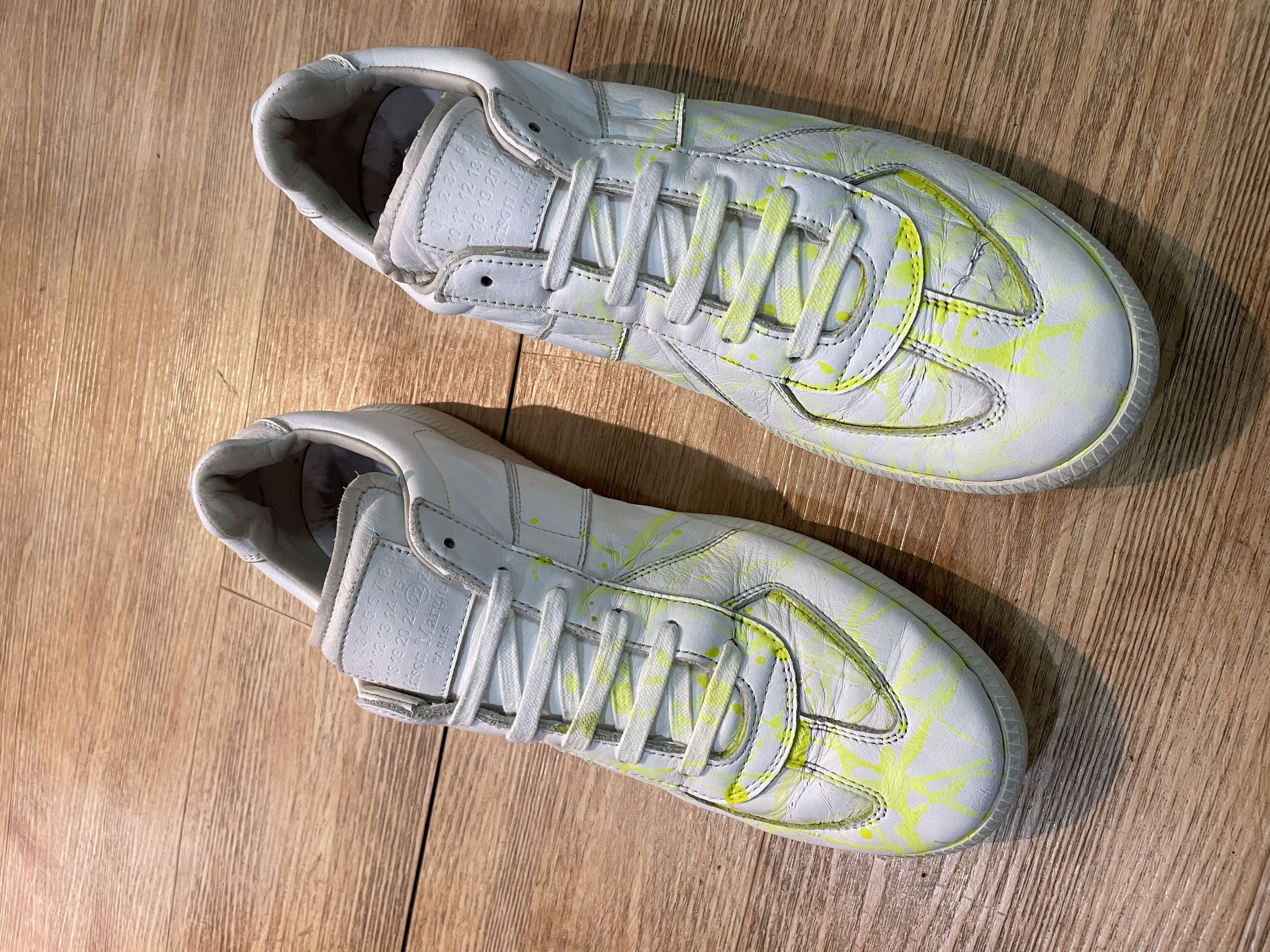 Maison Margiela Maison Margiela GATs Reploca Paint Splatter Fluorescnt SS18 Size US 12 / EU 45 - 3 Thumbnail