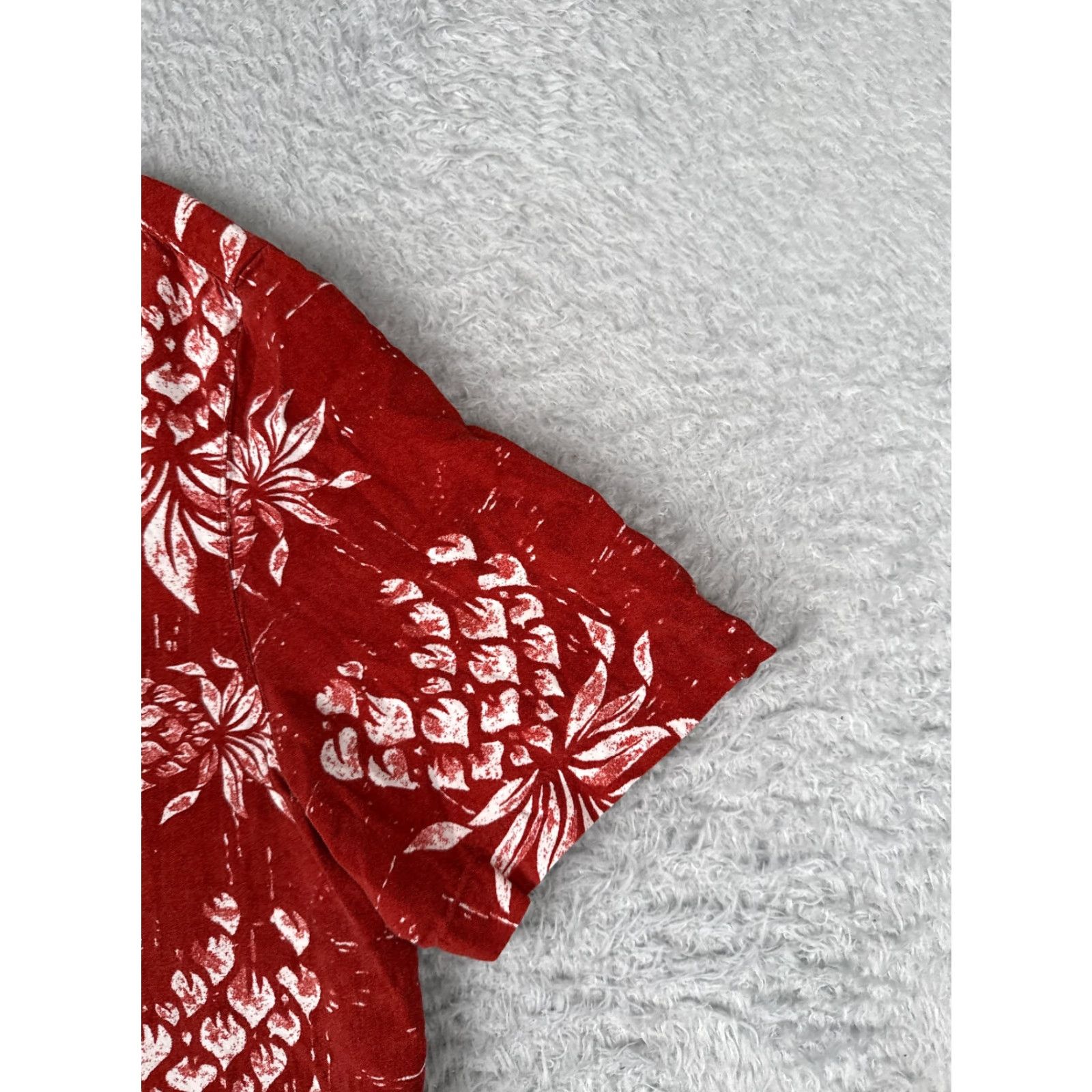 George George Shirt Adult Medium Red White Floral Button Up Hawaiian 100% Rayon Size US M / EU 48-50 / 2 - 2 Thumbnail