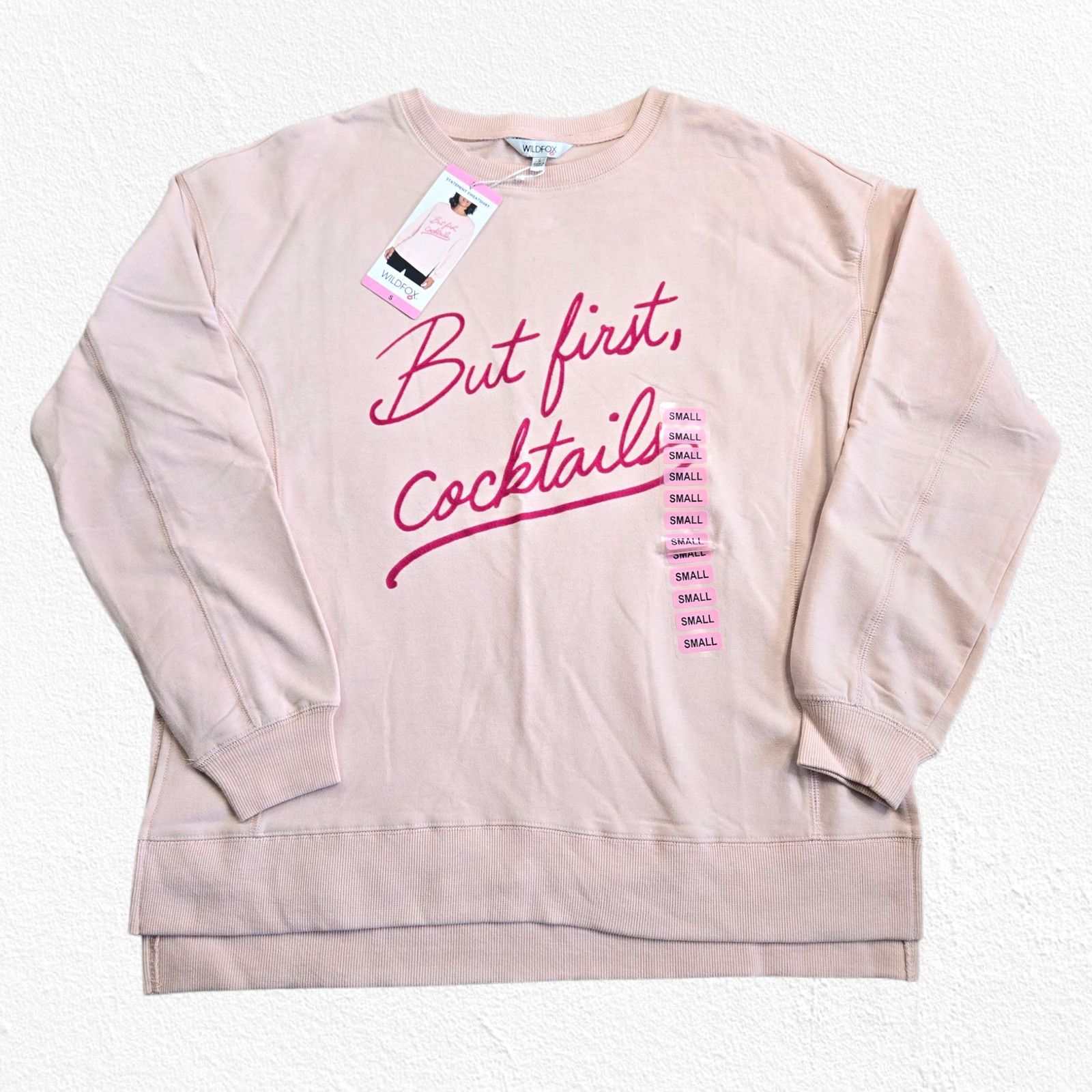 Wildfox Wildfox But First Cocktails Graphic Sweatshirt Small NWT Size S / US 4 / IT 40 - 2 Thumbnail