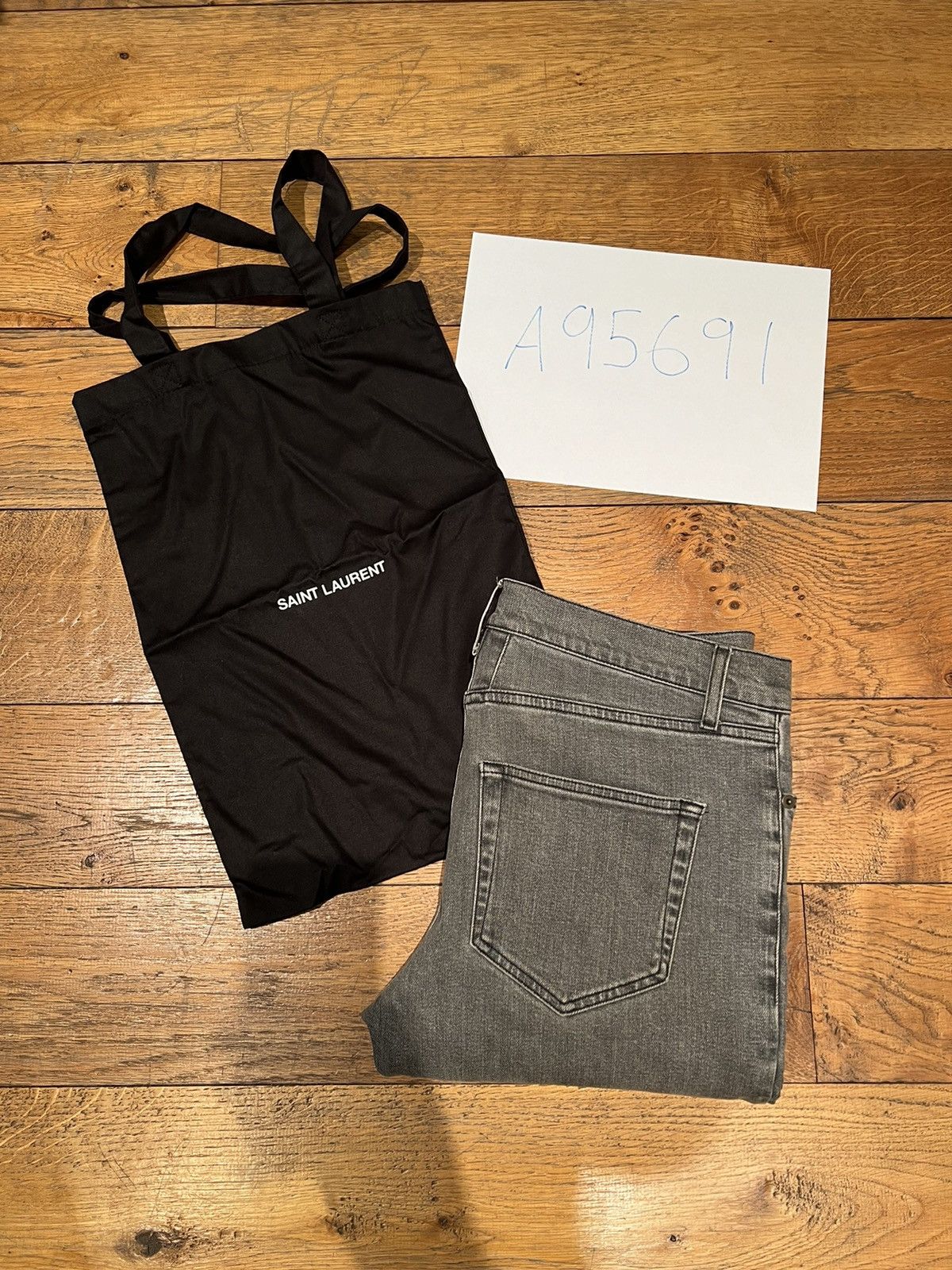 image of Saint Laurent Paris Grey Gray Charcoal D02 Denim Jeans Hedi Slimane, Men's (Size 32)
