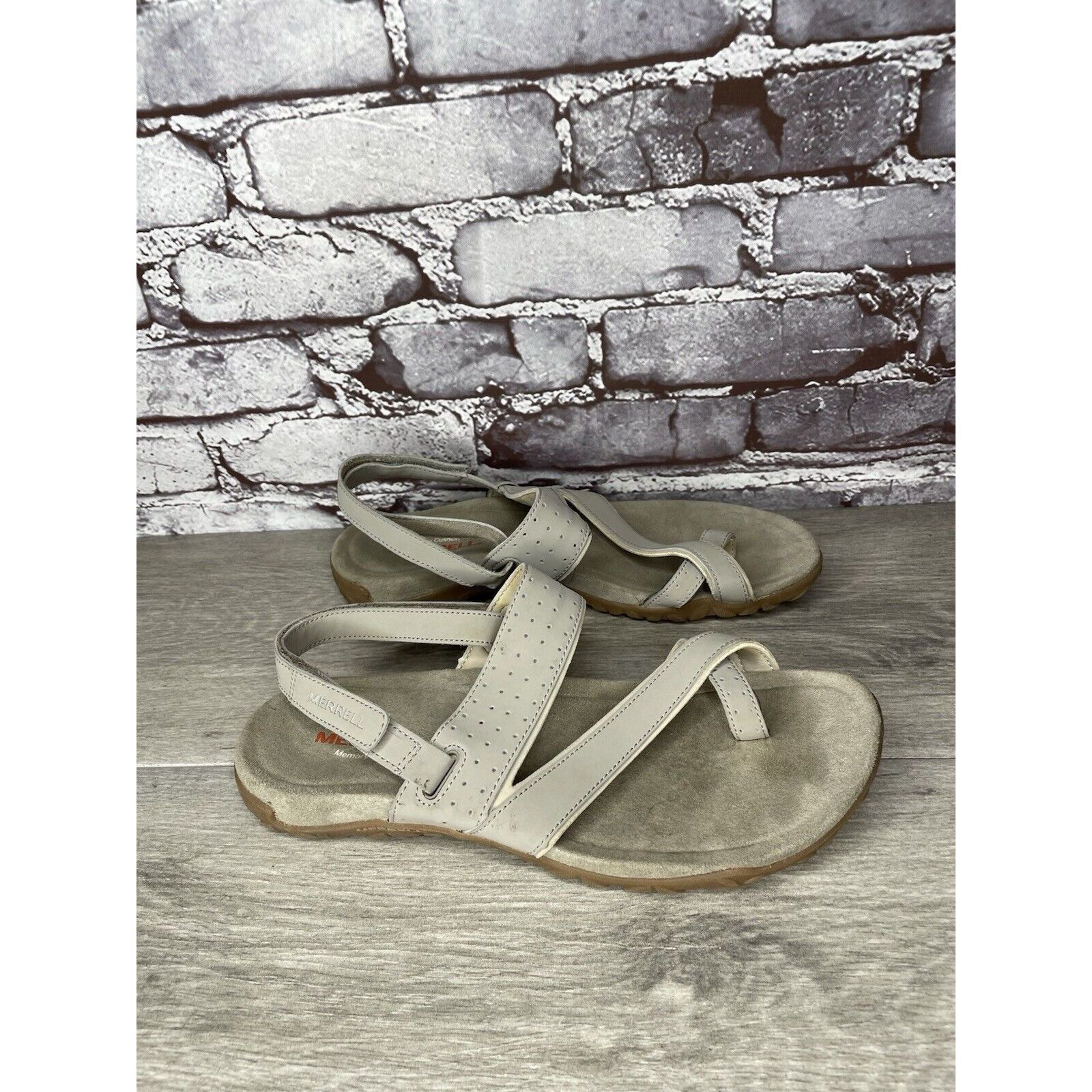 Merrell Merrell Aluminum Grey Suede Synthetic Toe Strap Foam Sandals Size US 9 / IT 39 - 15 Thumbnail